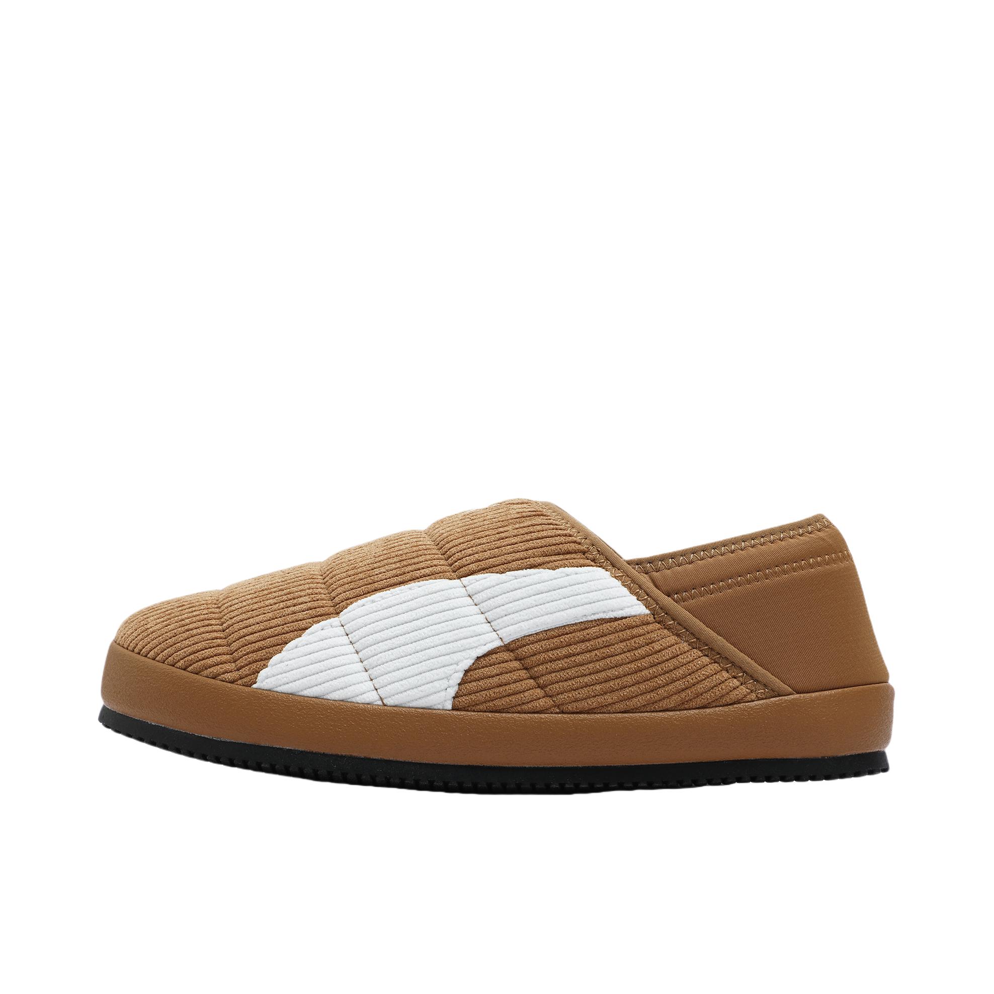 推荐商品：Puma/彪马 Tuff Padded FS Corduroy 复古灯芯绒轻便一脚蹬 加绒保暖加厚 冬季拖鞋 棕色