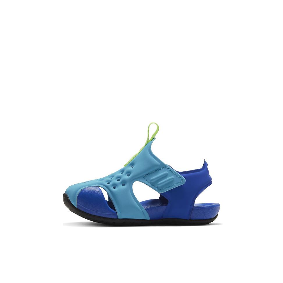 推荐商品：Nike Sunray Protect 2 耐磨防滑 舒适透气 简约沙滩 魔术贴 包头 运动 易穿脱 抗水 婴幼童 凉鞋儿童 Green Blue 婴童/绿蓝