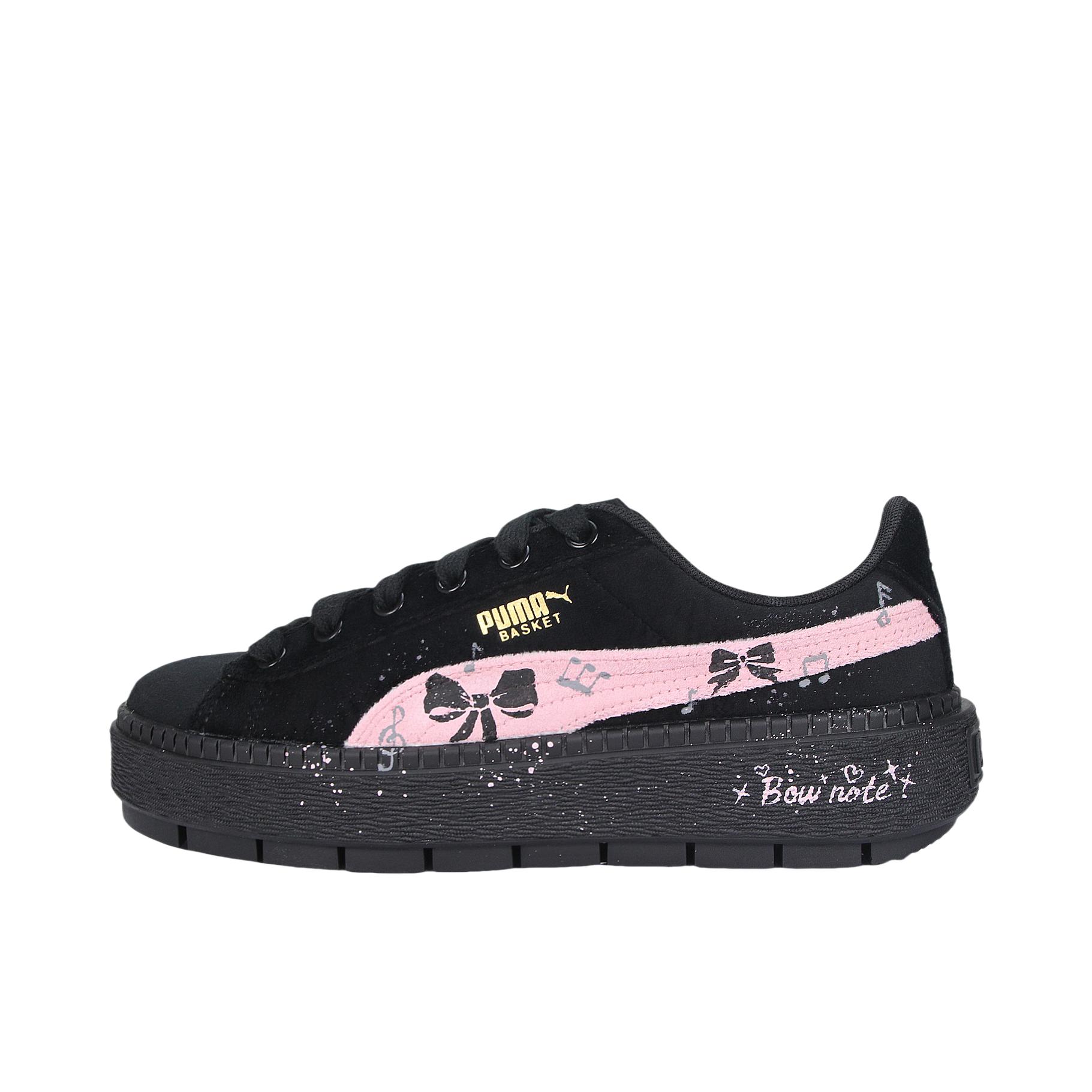推荐商品：【定制球鞋】 Puma/彪马 Platform Trace 板鞋 可爱防滑耐磨轻便时尚百搭简约 女款/粉色音符