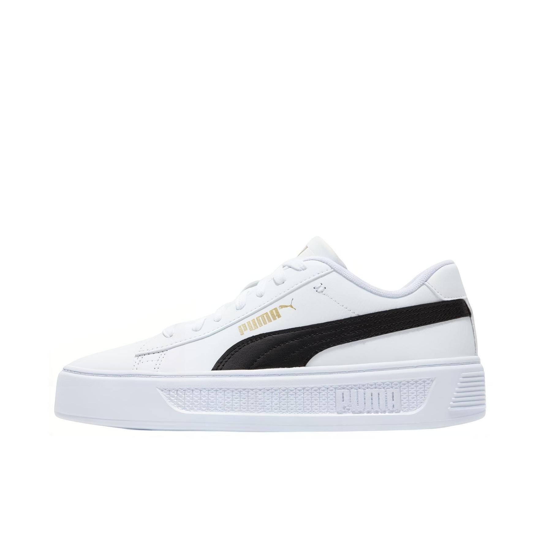 推荐商品：Puma/彪马 Smash Platform V3 厚底鞋 松糕鞋 板鞋 潮流复古舒适百搭防滑耐磨轻便透气增高 熊猫/女款/白色/黑色/金色