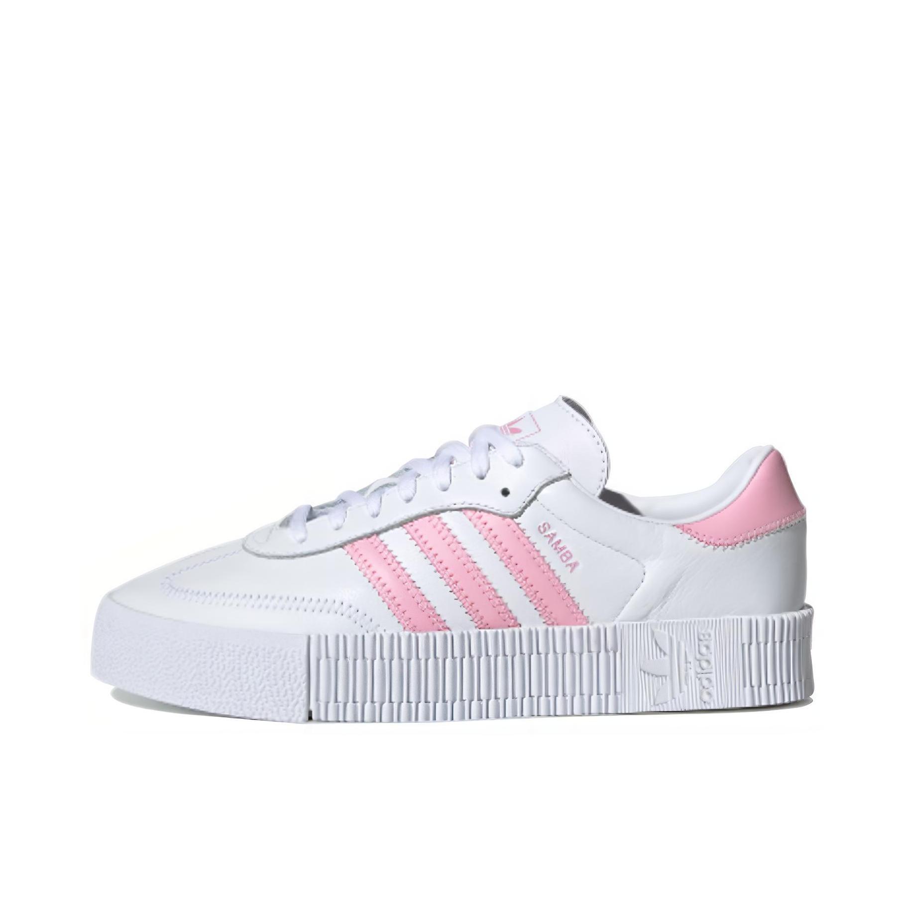 推荐商品：adidas Originals Sambarose 板鞋 防滑耐磨复古运动防水包裹性 White/Pink 白粉