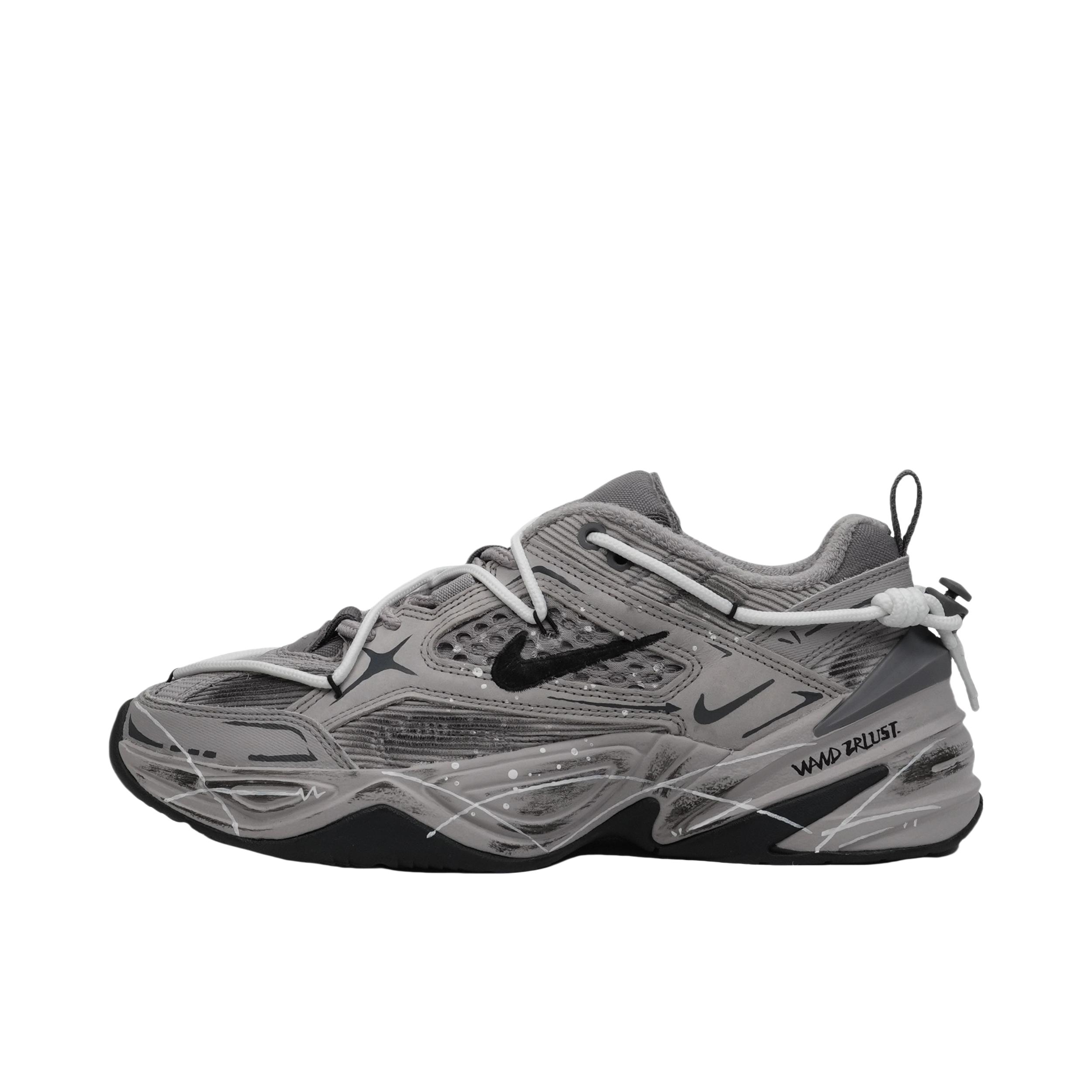推荐商品：【定制球鞋】Nike M2K 潮酷 街头 简约休闲 复古百搭 橡胶 网布 合成革 织物 防滑 圆头 防水 增高 泼墨 包裹性 做旧高街 废土风 老爹鞋 脏脏鞋 漫游者