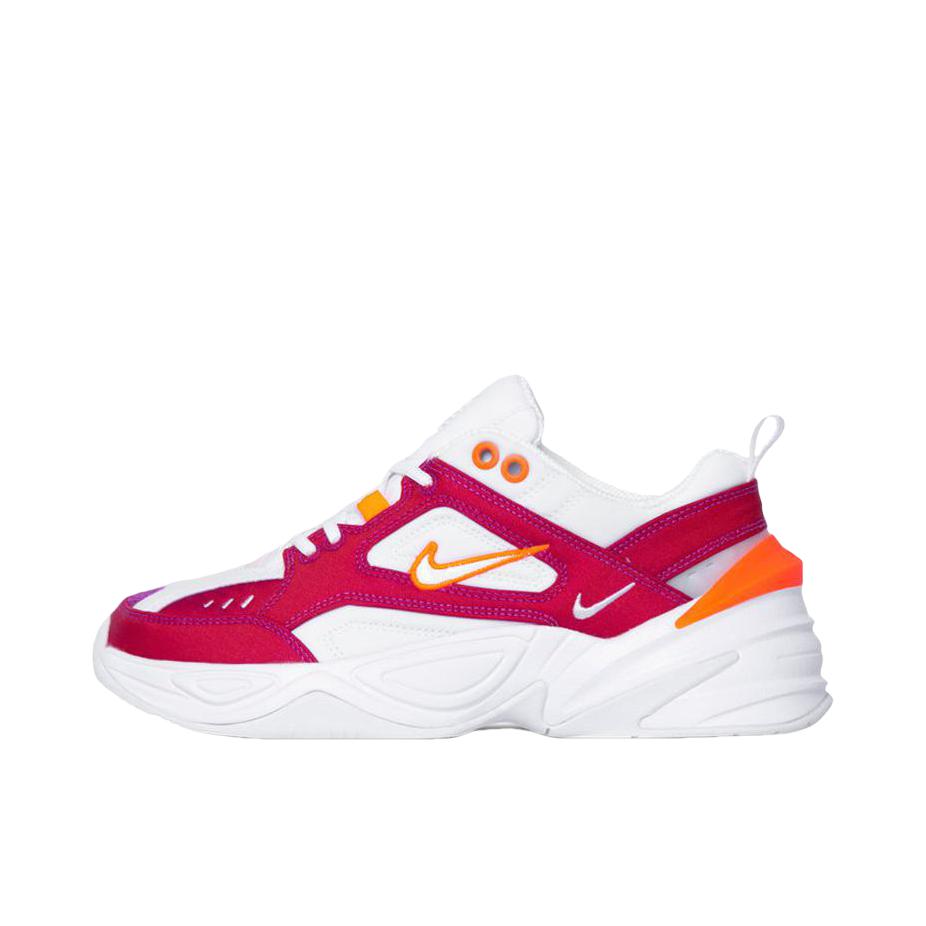 推荐商品：Nike M2K Tekno 老爹鞋 透气厚底织物网布耐磨缓震复古轻便防滑支撑 Crimson/White 女款/白色/红色