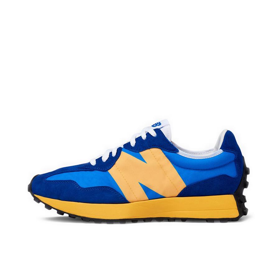 推荐商品：【IU同款】 New Balance 327 跑鞋 舒适复古防滑耐磨休闲透气减震拼接运动防水织物慢跑圆头 蓝橙拼接
