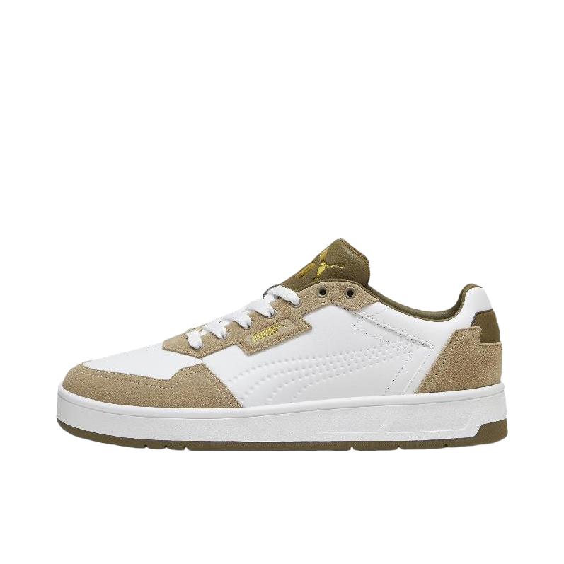 推荐商品：Puma/彪马 Court Classic Lux 简约复古 防滑耐磨 舒适低帮 圆头 板鞋 白色/褐色