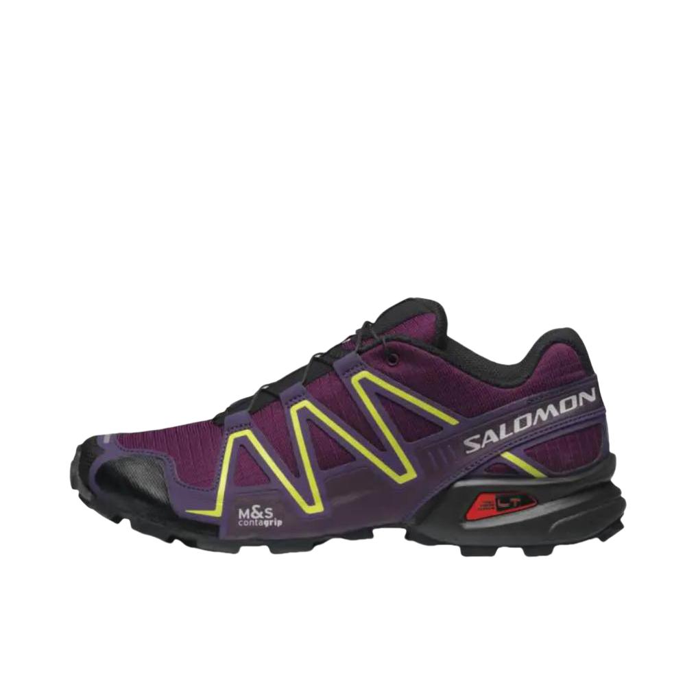 推荐商品：Salomon/萨洛蒙 Speedcross 3 减震 户外 织物 包裹性 支撑 防水 跑鞋 紫色/黑色