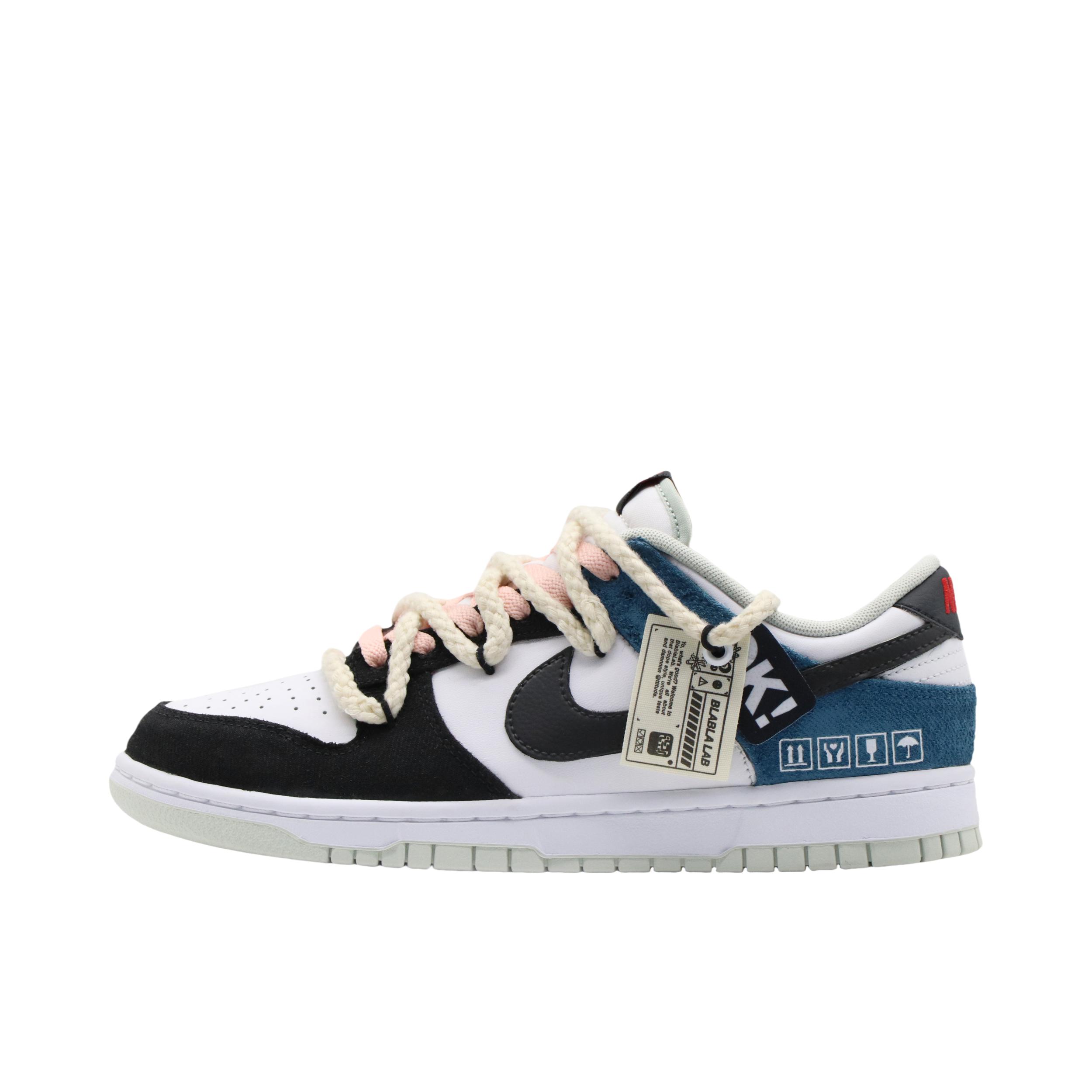 推荐商品：【定制球鞋】 Nike Dunk 板鞋 平跟系带防滑耐磨做旧高街简约百搭潮流复古美式 黑曜石