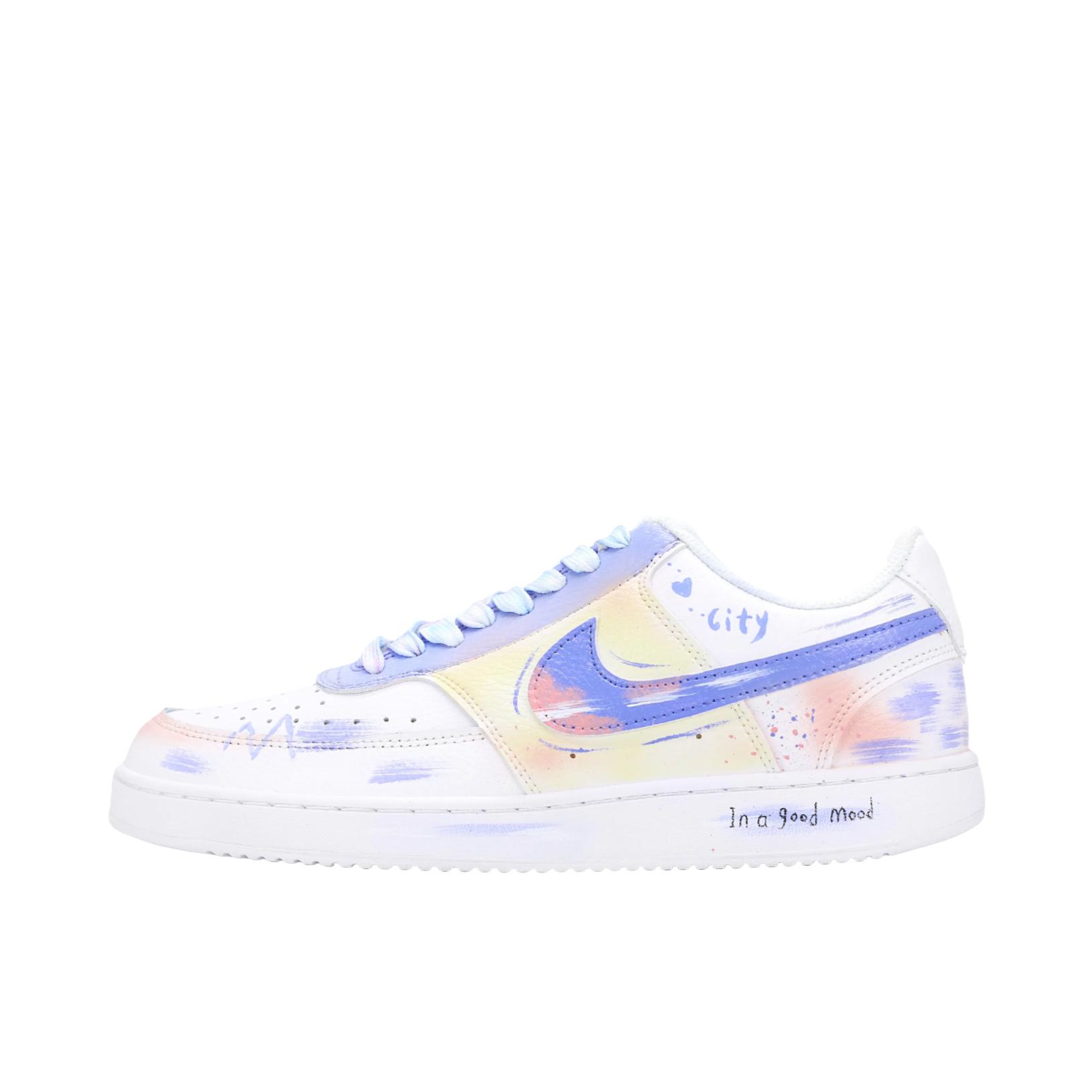 推荐商品：【定制球鞋】 Nike Court Vision 1 板鞋 防水美式简约防滑减震复古 紫慕云烟