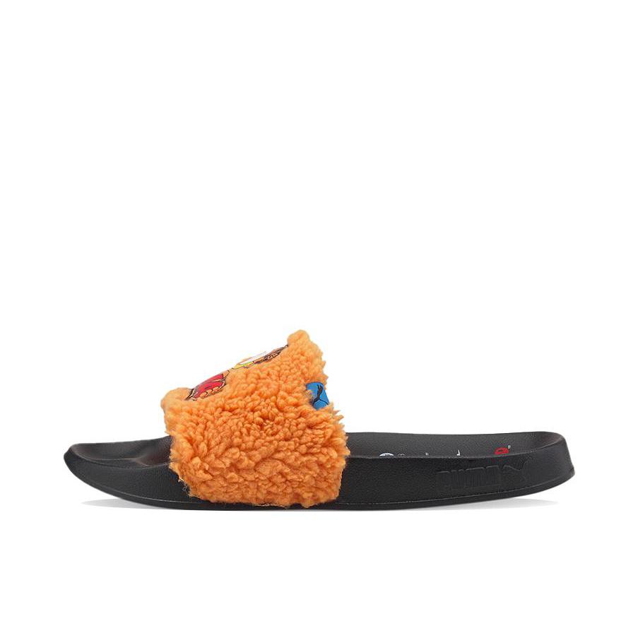 推荐商品：Puma/彪马 Leadcat 2.0 拖鞋 防滑耐磨舒适透气休闲外穿沙滩一字运动情侣 Garfield联名/黑色/鱼尾菊黄