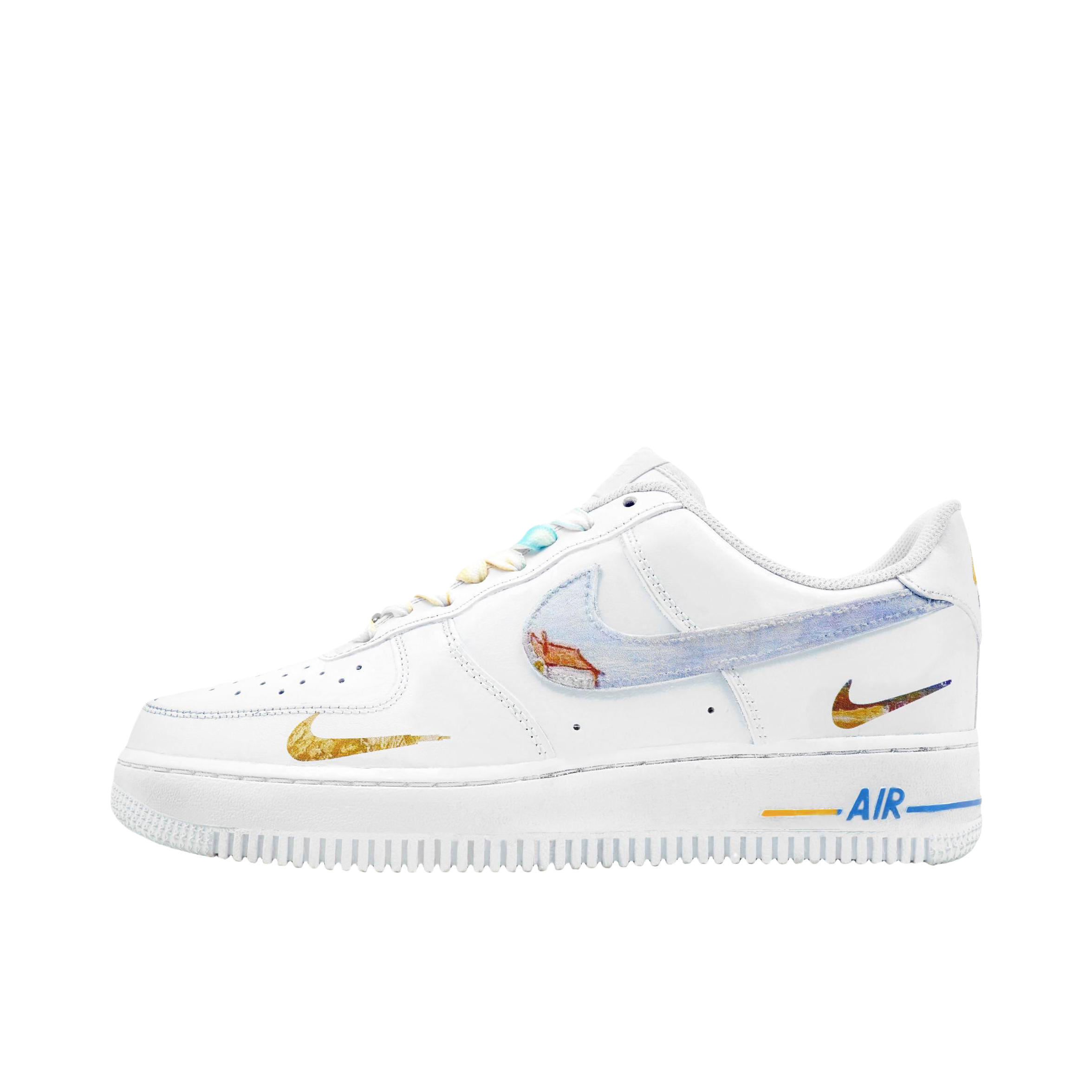 推荐商品：【定制球鞋】Nike Air Force 1 板鞋 舒适轻便防滑耐磨包裹性合成革防水复古简约  龙年限定/艺术时刻/麦田