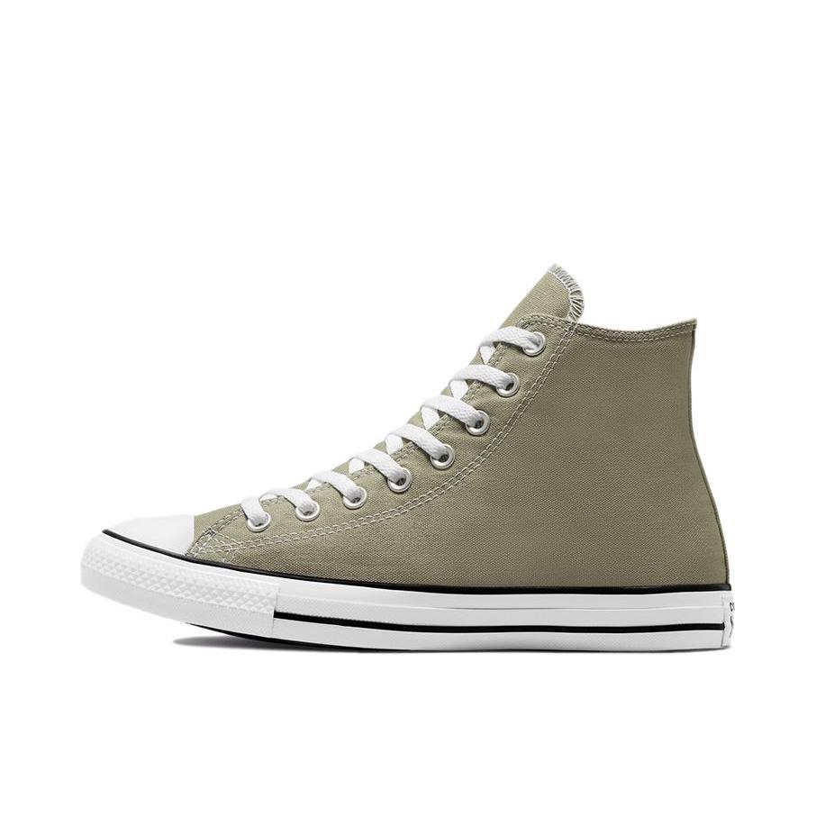 推荐商品：Converse/匡威 Chuck Taylor All Star 帆布鞋 常青款轻便防滑耐磨百搭复古圆头减震贴合高帮 橄榄绿/白色