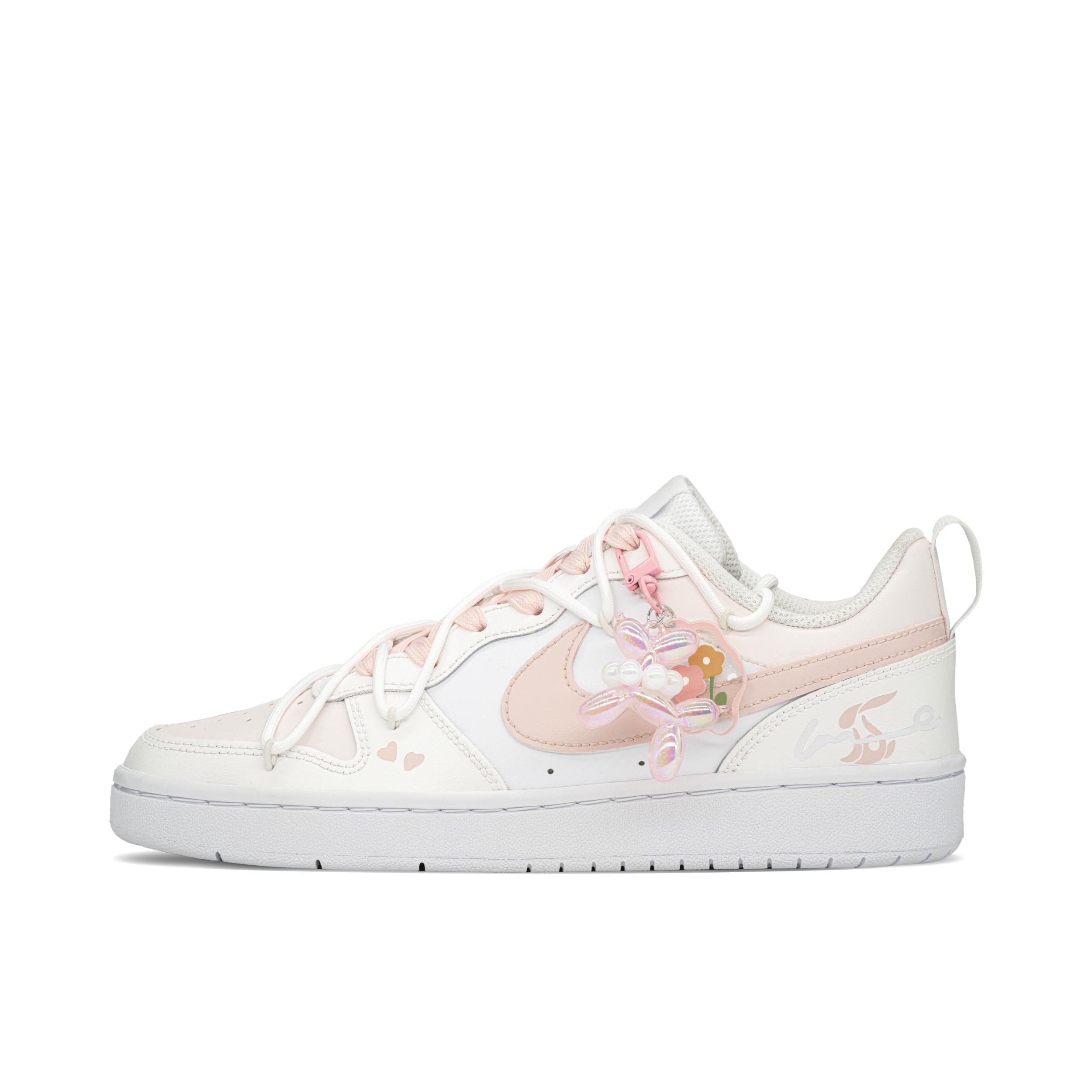 推荐商品：【定制球鞋】 Nike Court Borough 2 板鞋 包裹性增高减龄解构风合成革美式防滑复古轻便 GS/奶兔叽