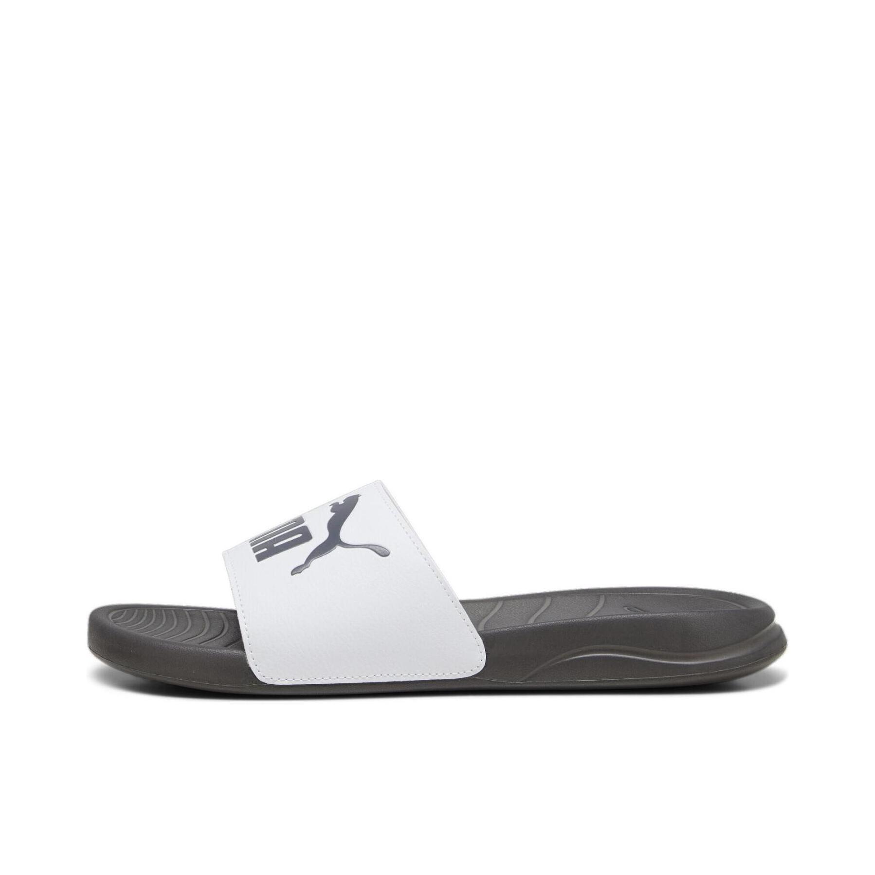 推荐商品：Puma/彪马 Popcat Slide 20 拖鞋 防滑耐磨时尚复古轻便透气舒适一字沙滩外穿防臭 深白色/黑色