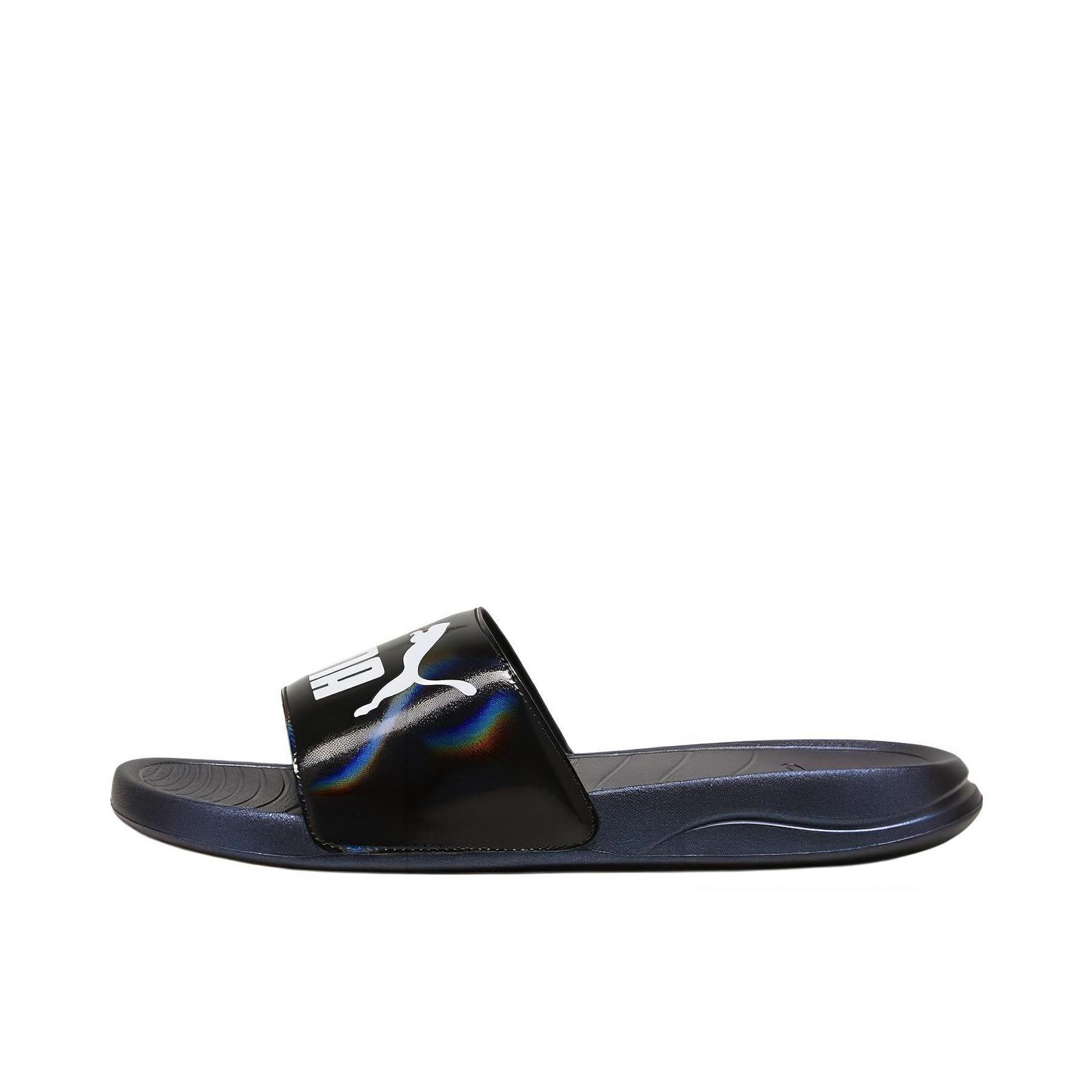 推荐商品：Puma/彪马 Popcat Slide 20 拖鞋 防滑耐磨时尚复古轻便透气舒适一字沙滩外穿防臭 黑色/镭射