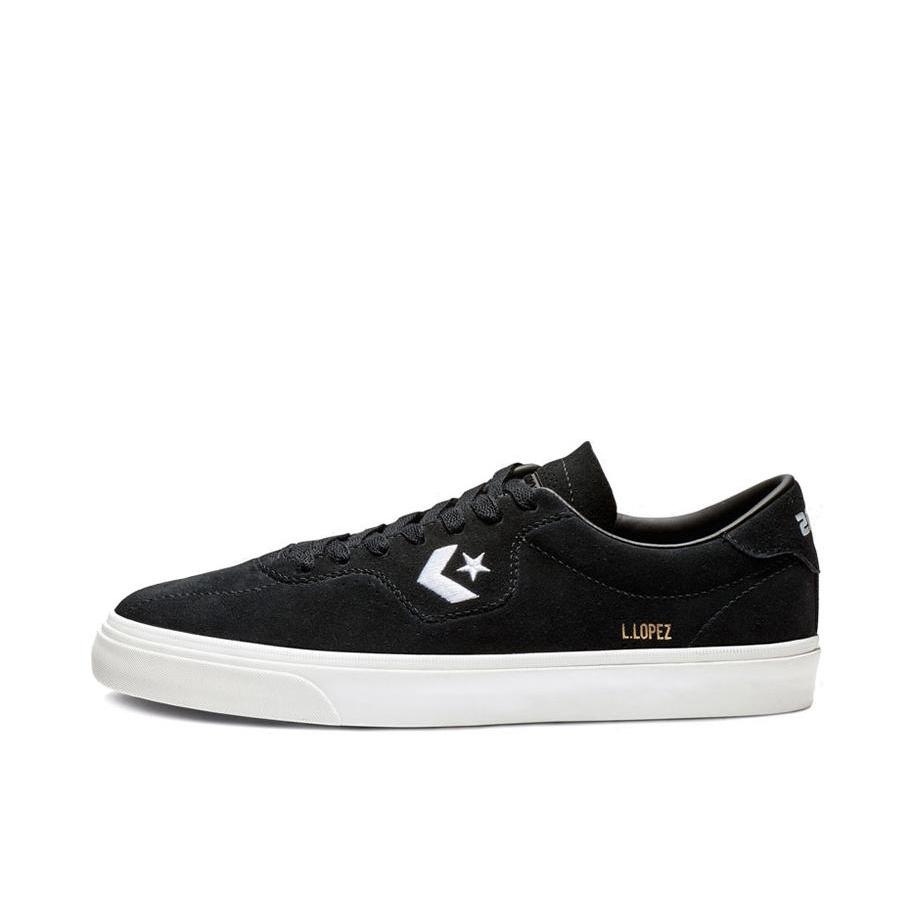 推荐商品：Converse/匡威 Louie Lopez Pro 翻毛皮 耐磨防滑 复古 板鞋 Black/White 低帮/黑色/白色