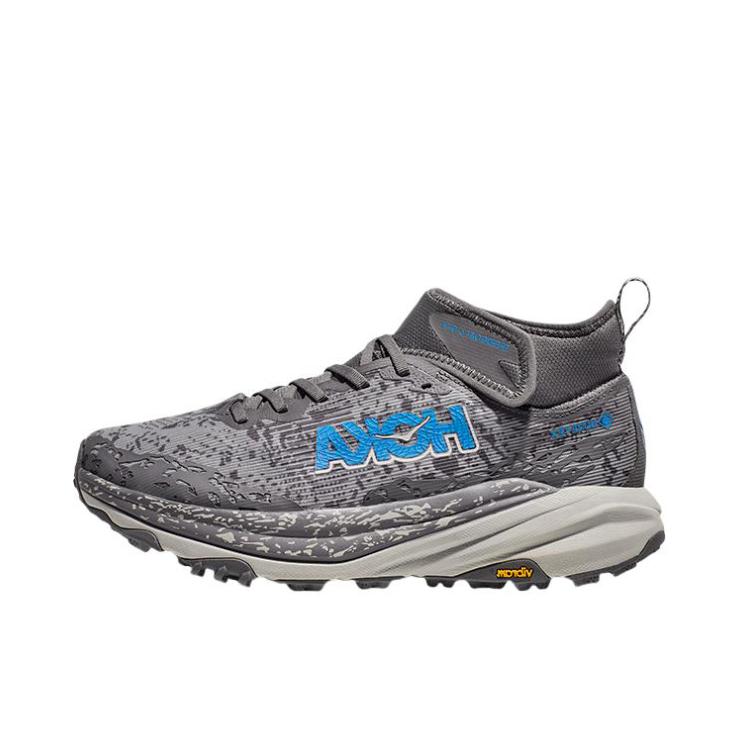 推荐商品：HOKA ONE ONE  Speedgoat 6  飞速羚羊  防滑耐磨 舒适回弹 织物 合成革 轻便 防水  低帮 跑鞋 男款/深灰色/星尘灰
