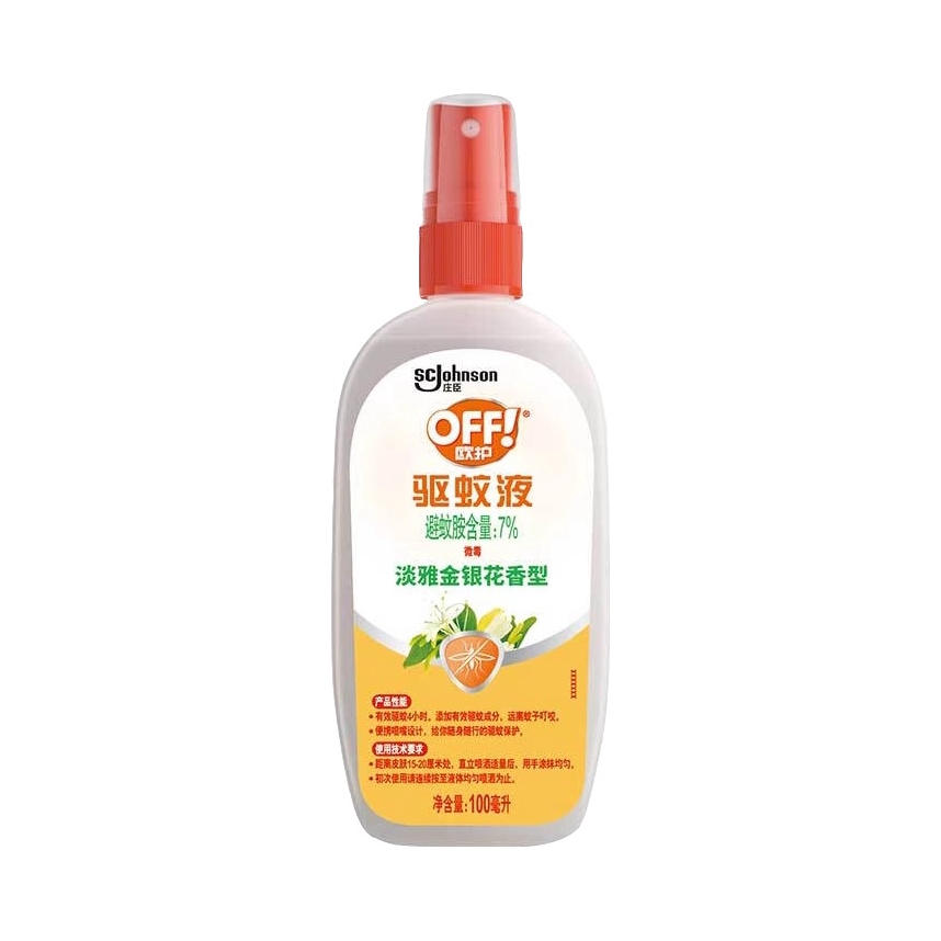 推荐商品：Raid/雷达 欧护 7%避蚊胺 金银花清爽芦荟 驱蚊液 100ml/瓶