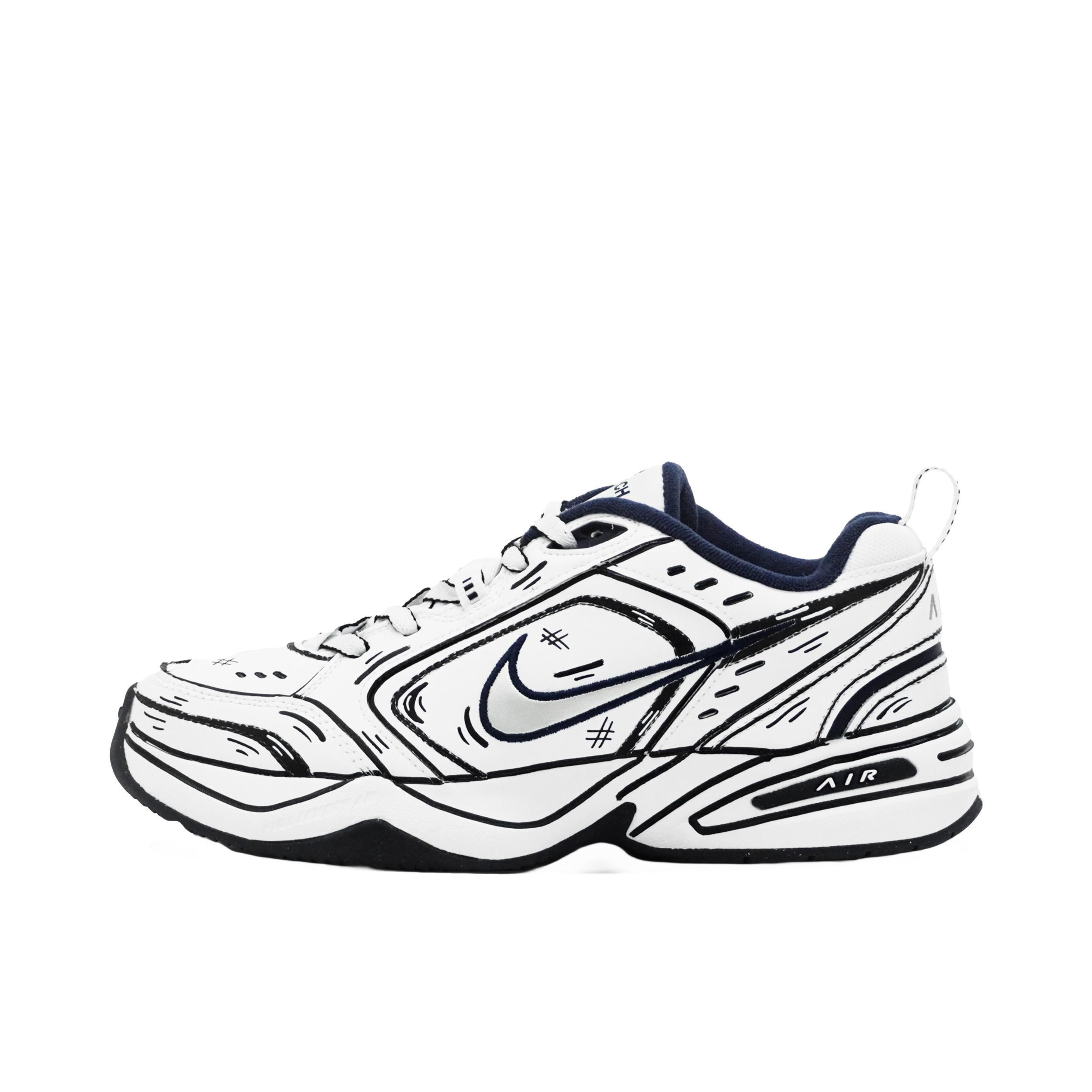 推荐商品：【定制球鞋】 Nike Air Monarch IV 运动休闲鞋 轻便支撑防滑耐磨缓震减震时尚复古百搭潮流防水 m2k二次元