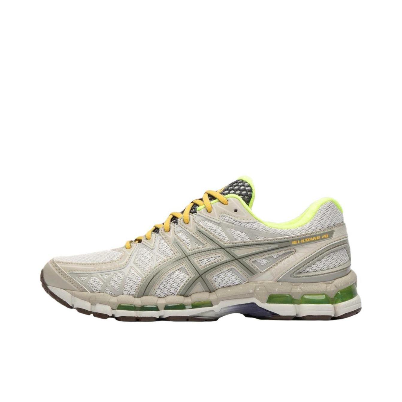 推荐商品：Asics/亚瑟士 GEL-Kayano 20 舒适减震 防滑耐磨 透气 复古 时尚潮流 轻便 网布 跑鞋 Bodega联名/米色/绿色/黄色