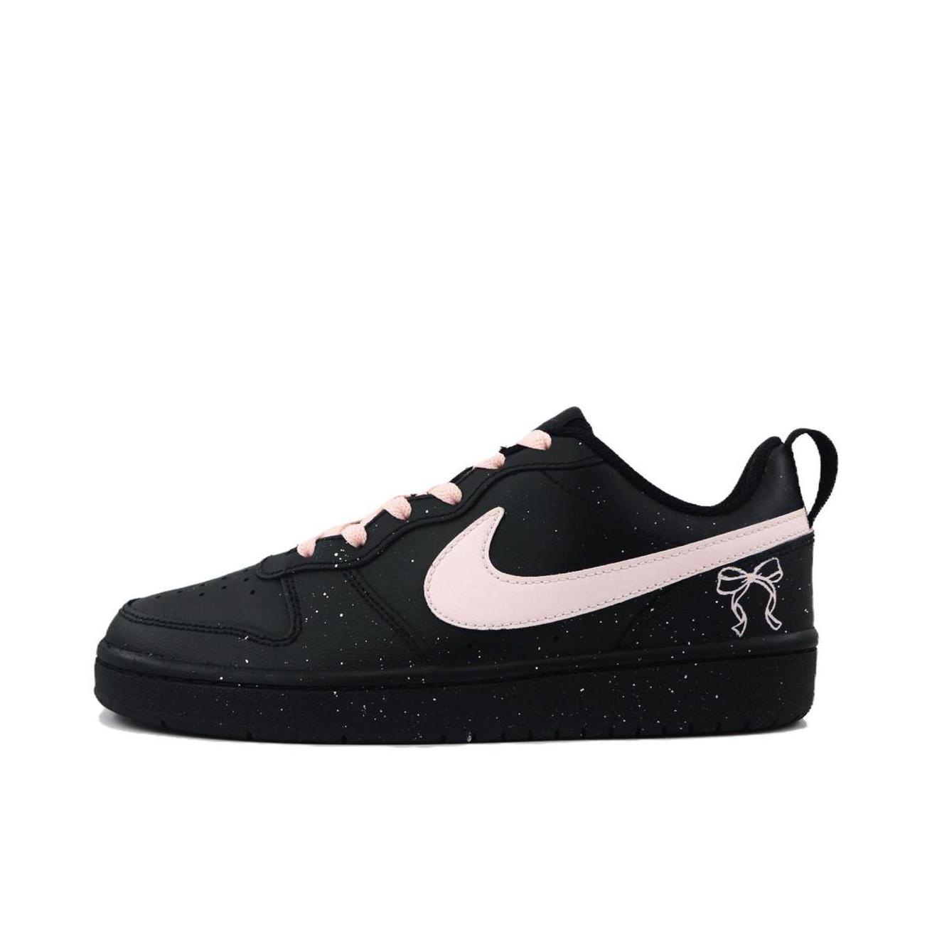 推荐商品：【定制球鞋】 Nike Court Borough 板鞋 防滑防水轻便减震手绘减龄做旧甜酷高街合成革甜妹包裹性复古婚鞋增高小白鞋薄底秋冬脏脏鞋 GS/蝴蝶仙女
