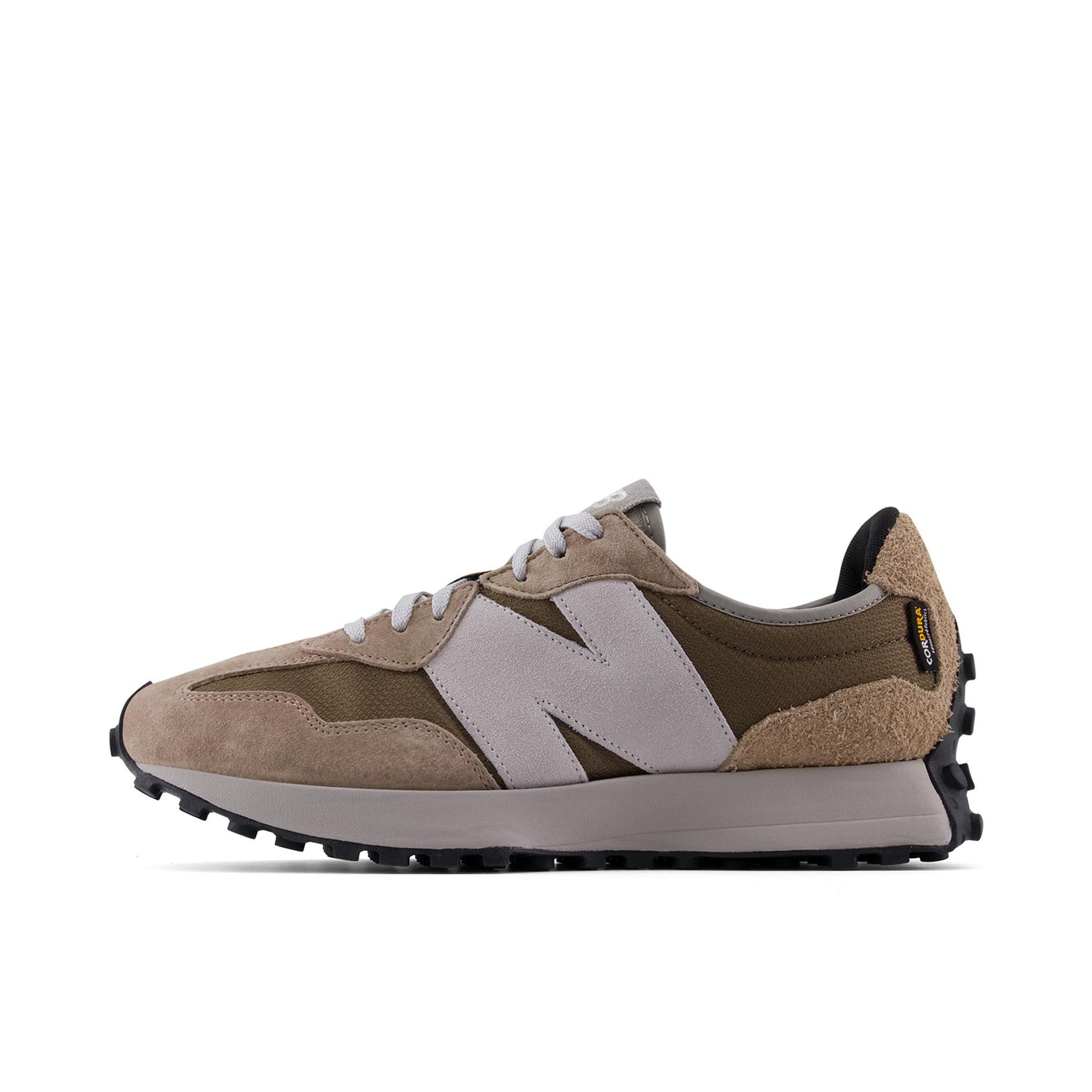 推荐商品：【IU同款】 New Balance 327 跑鞋 舒适复古防滑耐磨休闲透气减震拼接运动防水织物慢跑圆头 浅咖色