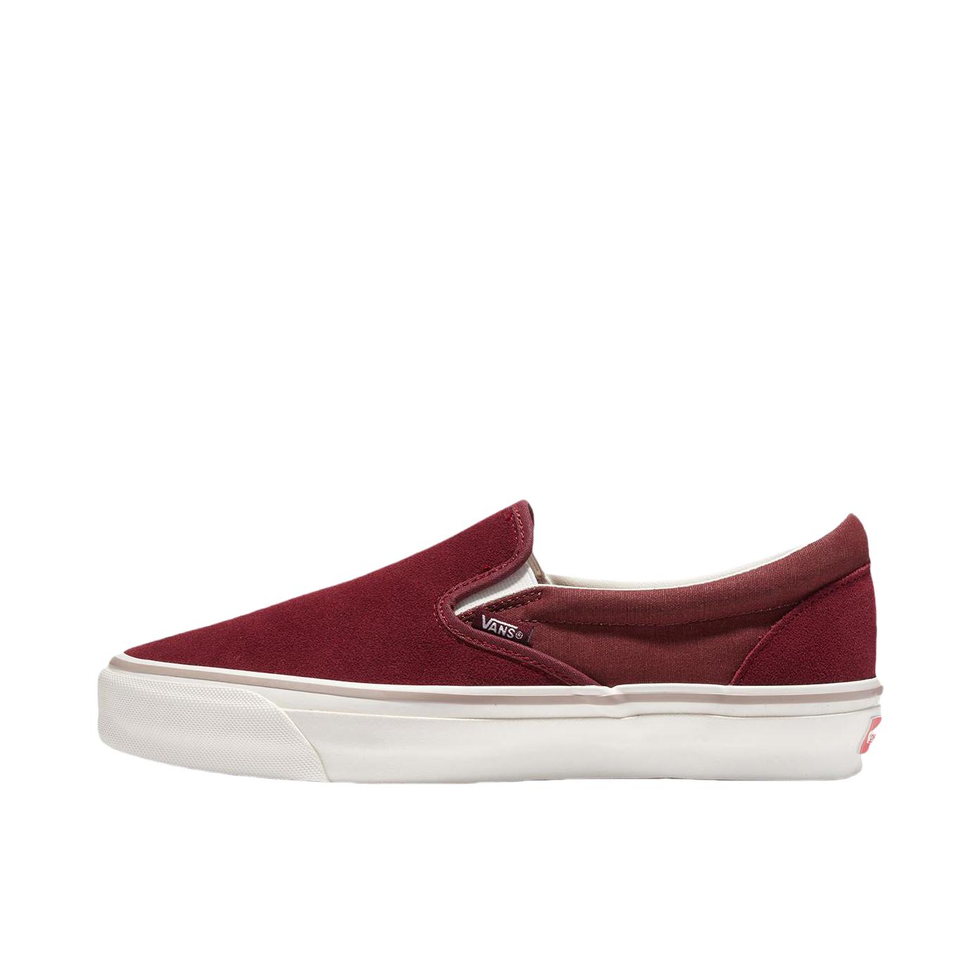 推荐商品：Vans/范斯 Mte 包裹性 防滑 低帮 一脚蹬 板鞋 酒红色/白色