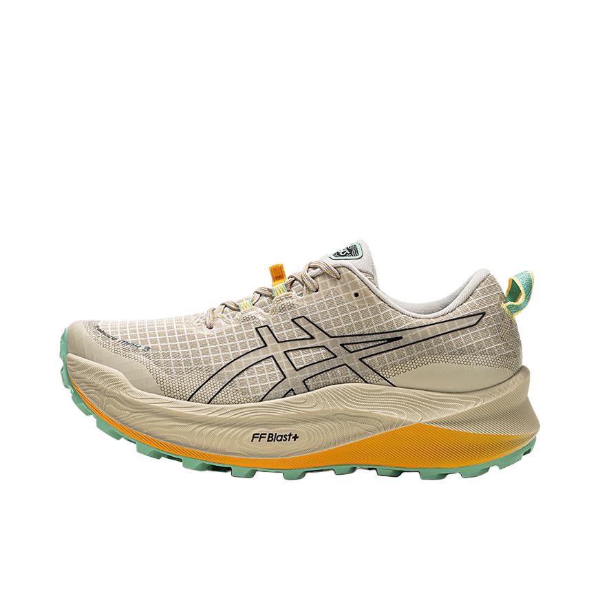 推荐商品：Asics/亚瑟士 Trabuco Max 3 缓震支撑 防滑耐磨 舒适抓地 网布 户外 长跑 跑鞋 米色/黄色