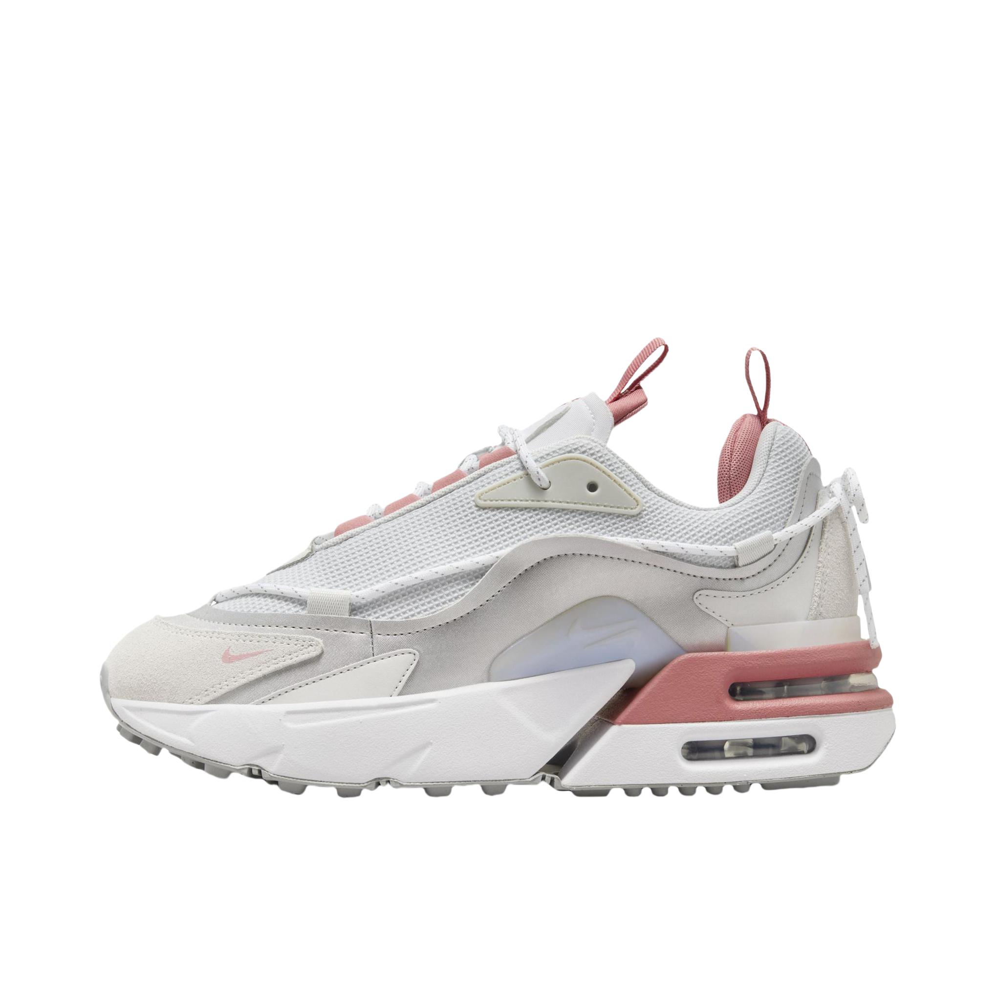 推荐商品：Nike Air Max Furyosa NRG 气垫缓震 舒适 防滑耐磨 轻便透气 拼接 运动 增高 织物 合成革 支撑 跑鞋 白色/光子灰/金属银/星尘红