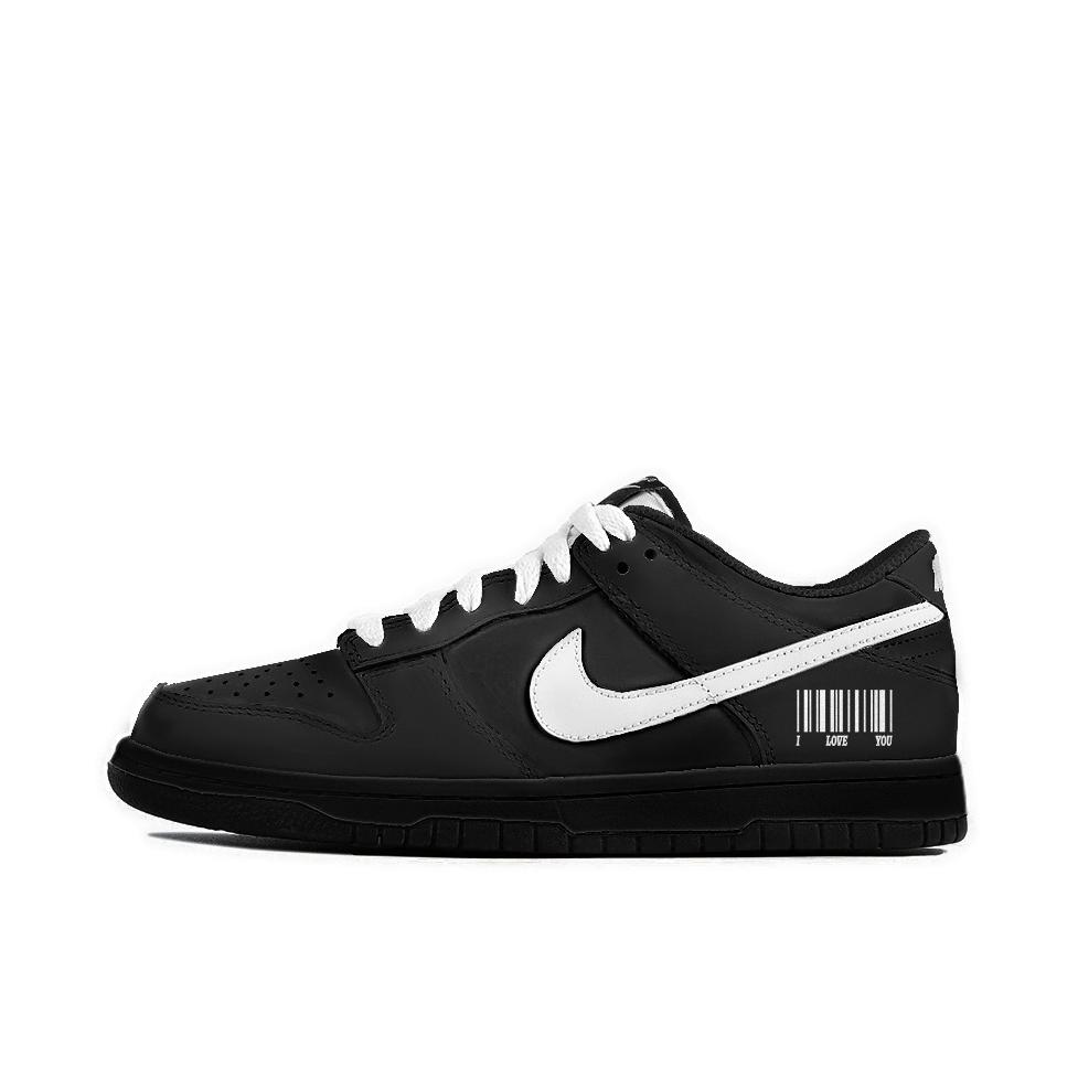 【定制球鞋】 Nike Dunk 板鞋 平跟系带防滑耐磨做旧高街简约百搭潮流复古美式 女款/白色花环