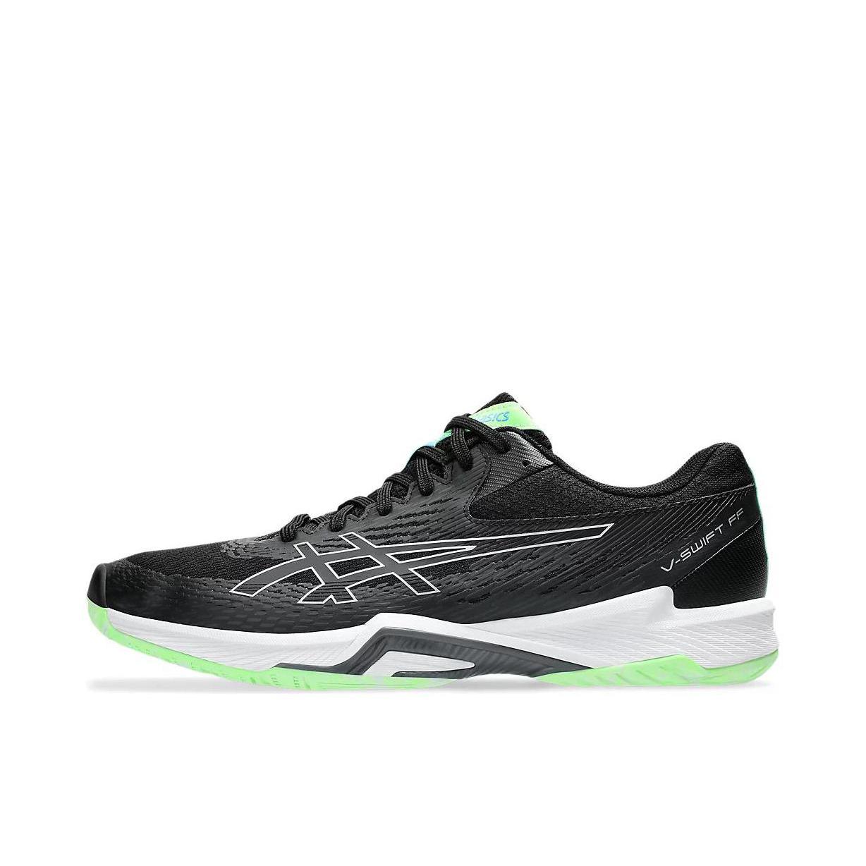 推荐商品：Asics/亚瑟士 V-SWIFT FF4 减震支撑 防滑耐磨 舒适百搭 排球鞋 低帮/黑色/绿色