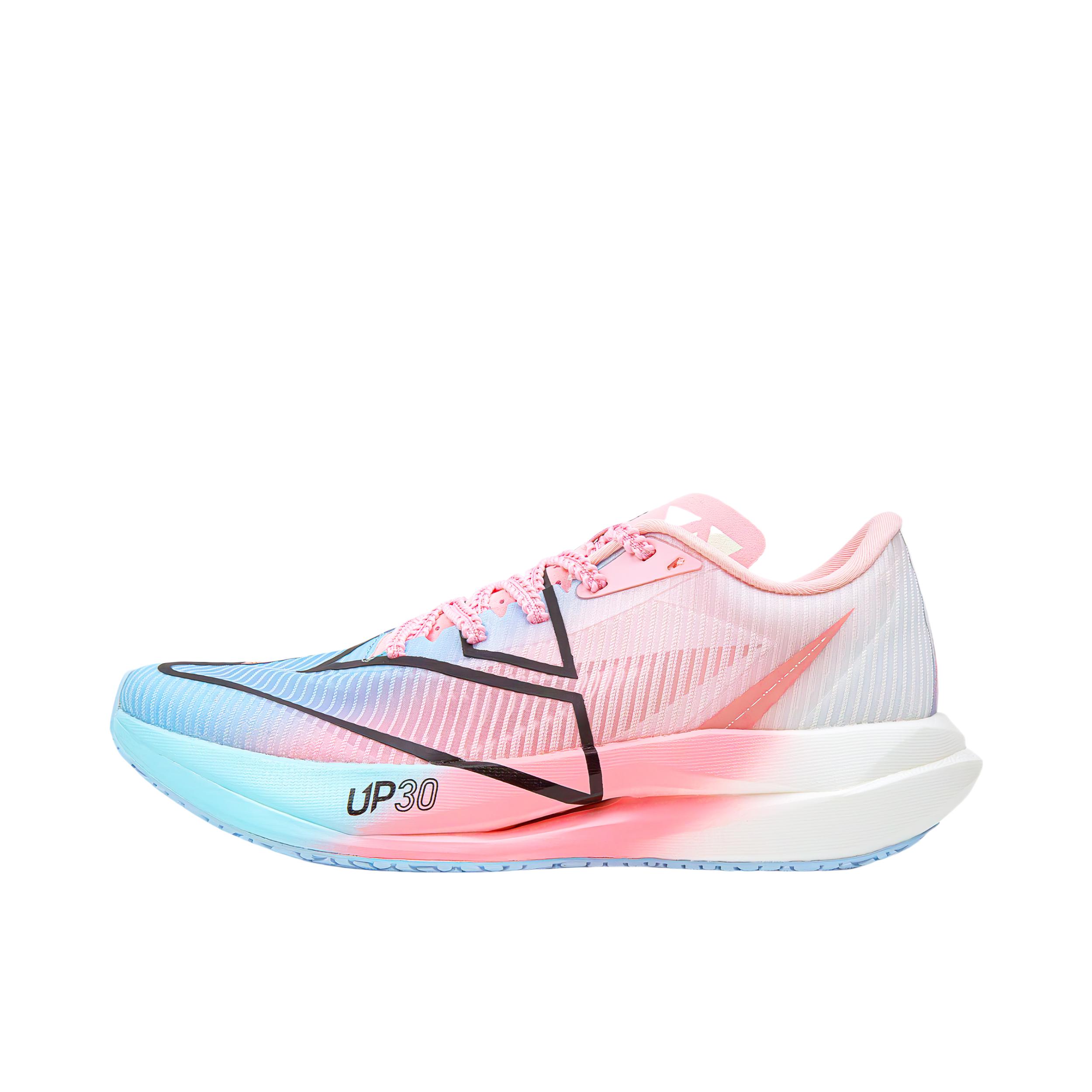 推荐商品：匹克 UP30 3.0 全掌碳板 缓震回弹 抗撕裂 防滑耐磨 透气 马拉松 竞速 跑鞋 粉红色/天兰