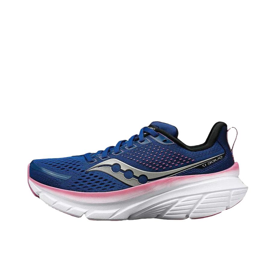 推荐商品：Saucony/索康尼  Guide 向导 17  稳定支撑 舒适 网布透气 缓震耐磨 防滑软底 慢跑  跑鞋 女款/蓝色
