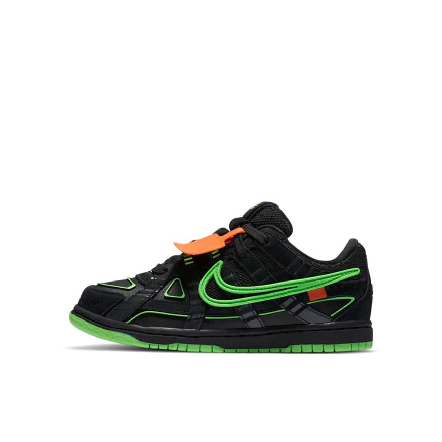 推荐商品：Nike Air Rubber Dunk 舒适百搭 儿童板鞋 小童/Off-White联名/黑色/绿色