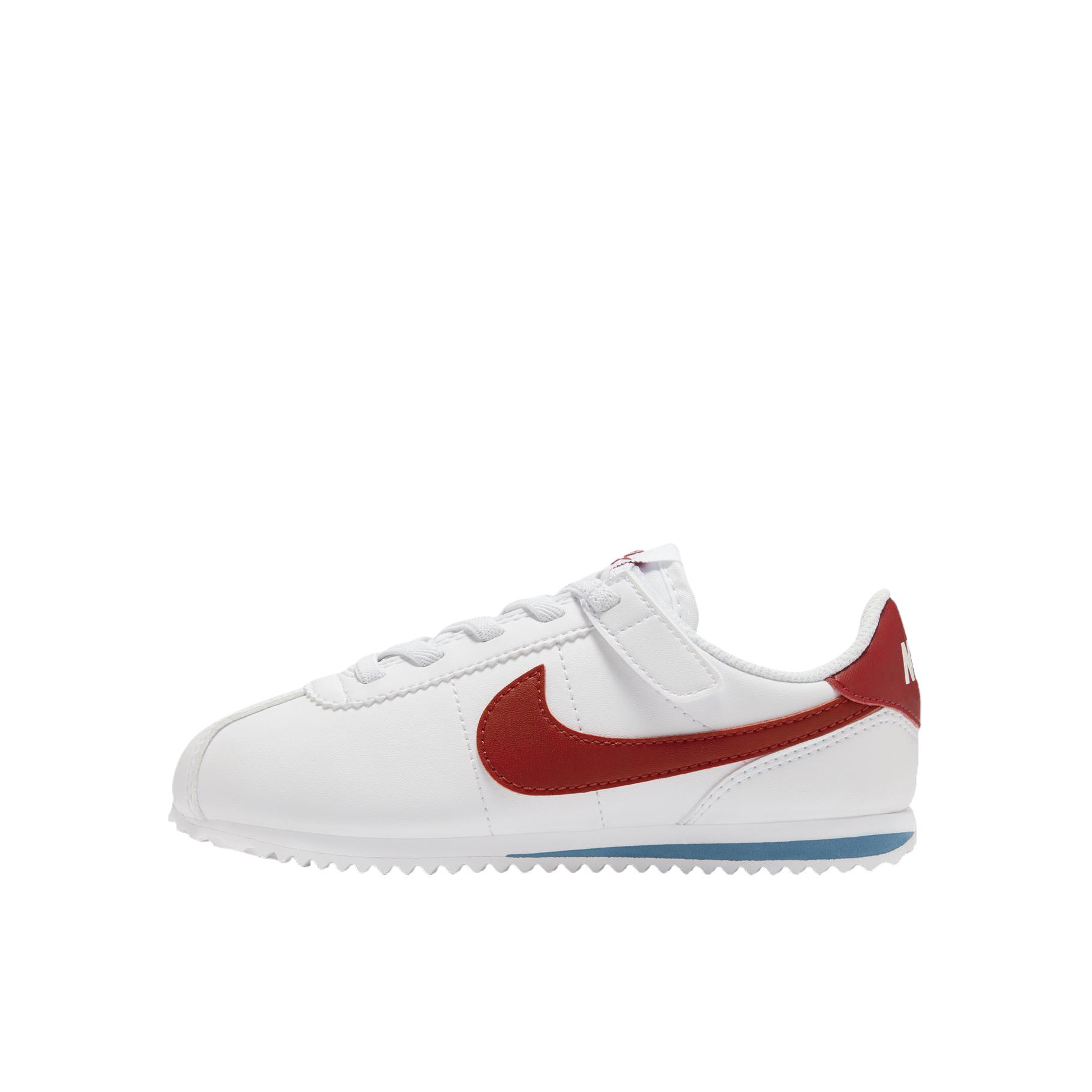 推荐商品：Nike  Cortez  软底轻便 防滑耐磨 舒适透气  阿甘鞋 运动鞋 儿童  小童/白色/校园红/校园蓝