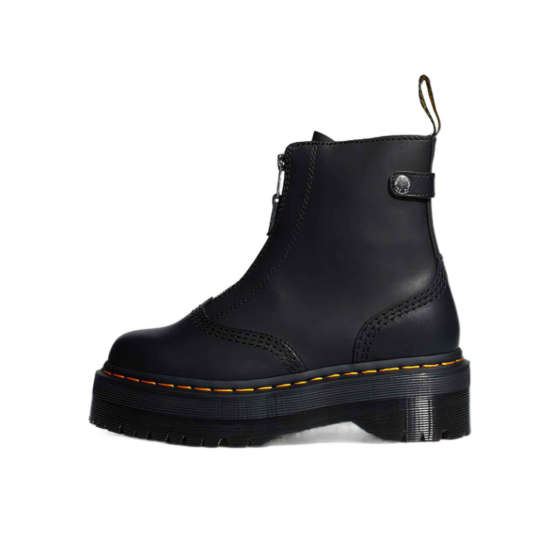 推荐商品：Dr. Martens 马汀博士 Jetta 厚底拉链 牛皮革 防水台 马丁靴 黑色