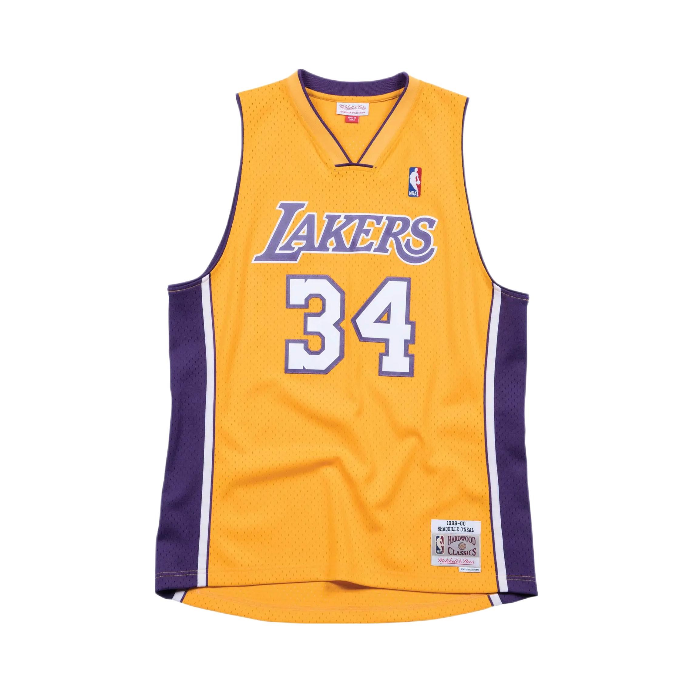 Mitchell Ness 复古NBA奥尼尔总决赛 湖人队网眼 刺绣AU34号球衣
