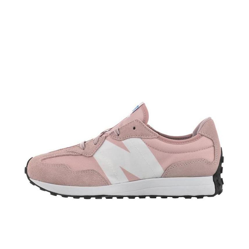推荐商品：【IU同款】 New Balance 327 跑鞋 舒适复古防滑耐磨休闲透气减震拼接运动防水织物慢跑圆头 大童/粉色/白色