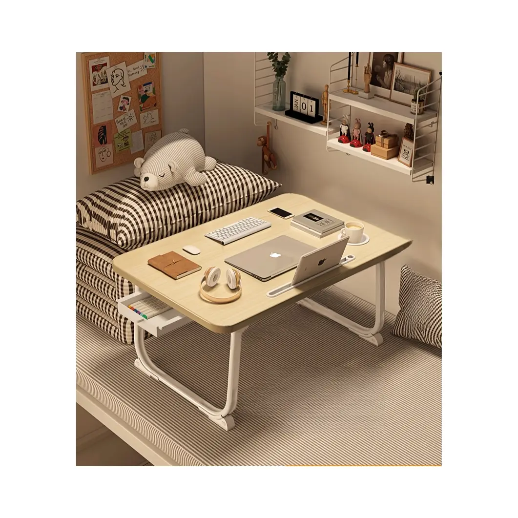 推荐商品：林格豪 卡槽杯托抽屉款 可折叠 多功能床上电脑桌