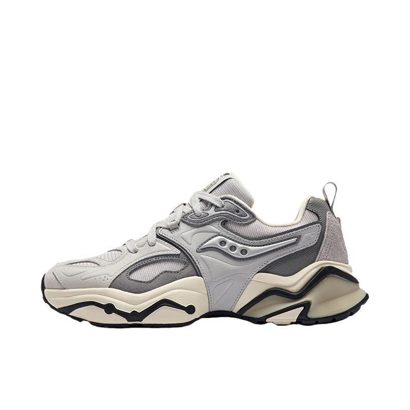 推荐商品：Saucony/索康尼 STABIL RE 复古 厚底 增高 支撑 跑鞋 灰色/银色