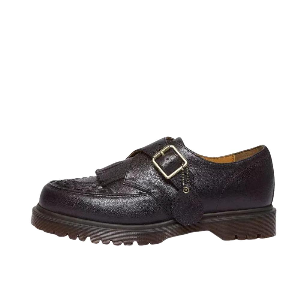 推荐商品：Dr. Martens Ramsey Monk KLT 皮革 平跟 低帮 圆头 运动休闲鞋 黑色 