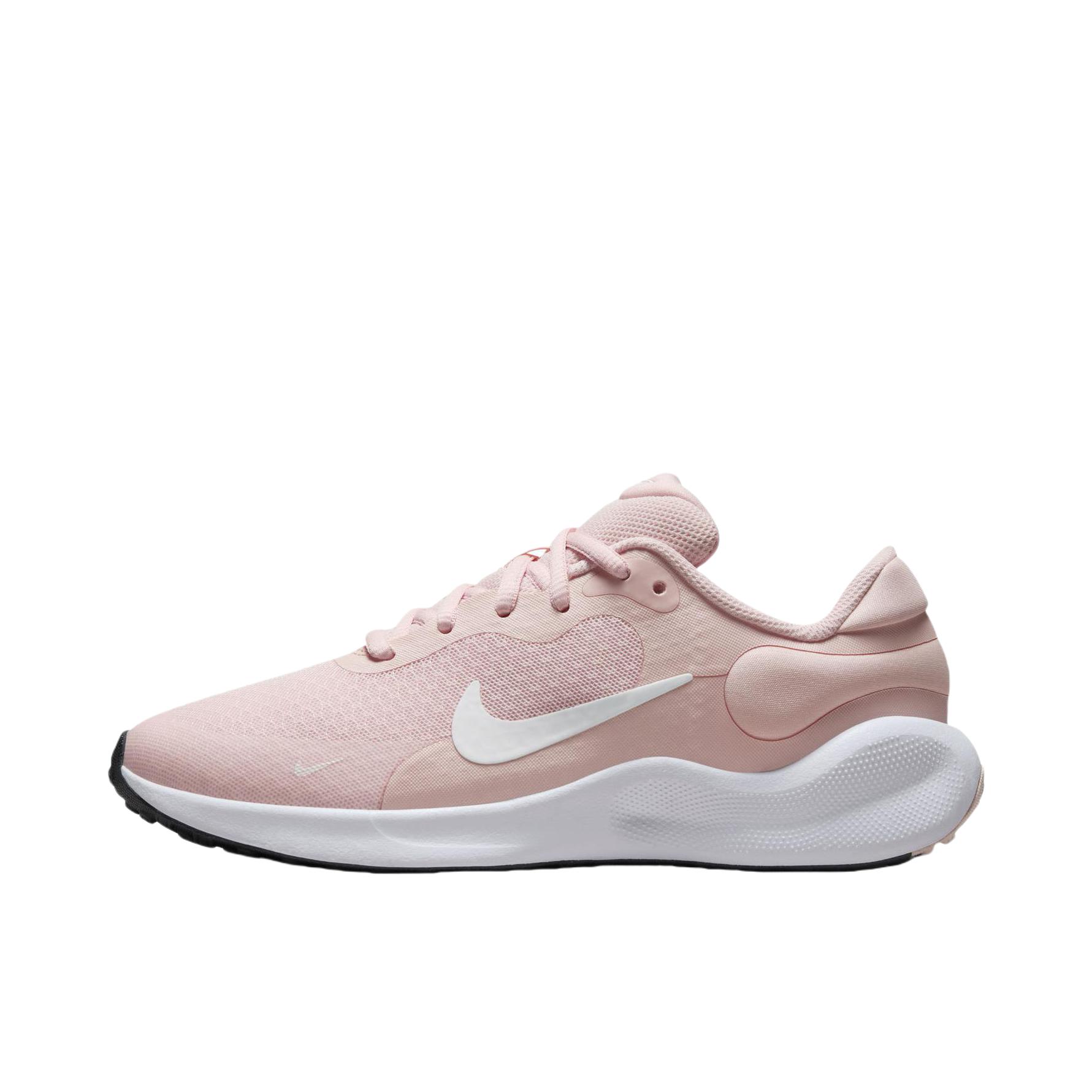 推荐商品：Nike Revolution 7 跑鞋 舒适百搭耐磨透气减震休闲运动支撑训练轻便易穿脱 大童/回声粉/白色/黑色/山峰白