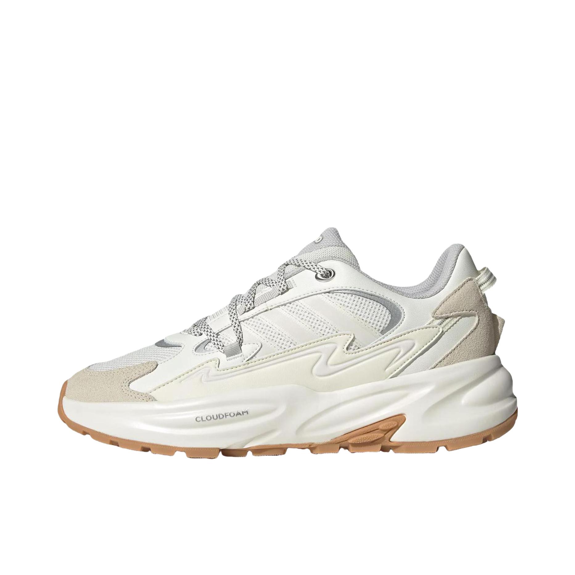 推荐商品：adidas Ozwave Surge 厚底 缓震 防滑 回弹 轻运动 波波鞋 老爹鞋 汉玉白/亮白/乳白色