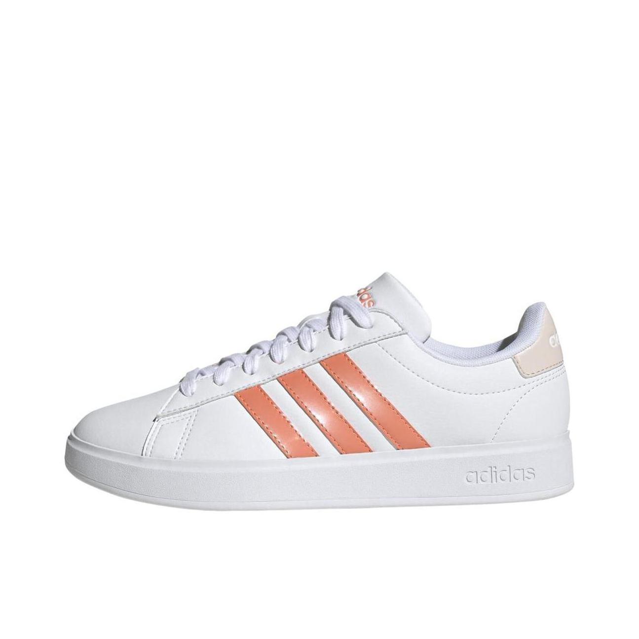 推荐商品：adidas NEO Grand Court 2.0 板鞋 防滑耐磨舒适透气时尚百搭轻运动贴合 女款/白色/橙色