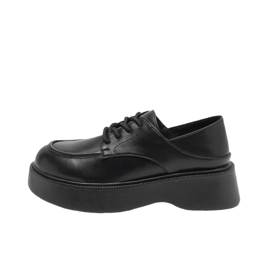 推荐商品：AGSDON/奥古狮登 软底 厚底 百搭圆头 加绒 英伦风 一脚蹬 增高鞋 A523092 黑色