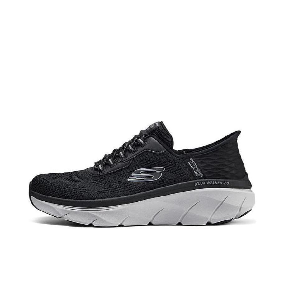 推荐商品：Skechers/斯凯奇 Slip ins 闪穿科技 网面 软底 一脚蹬 缓震 跑鞋 黑色/灰色