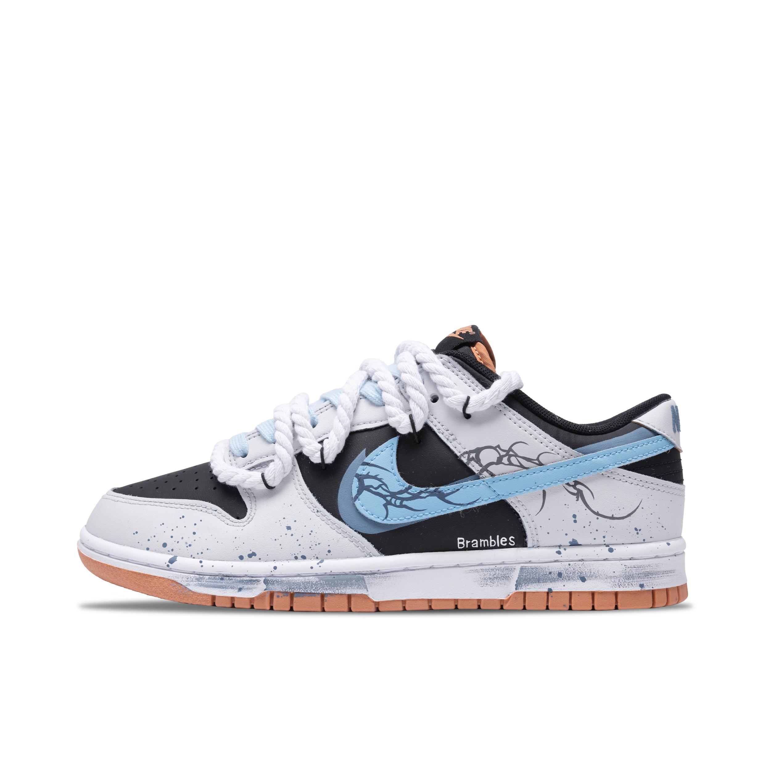 推荐商品：【定制球鞋】 Nike Dunk 板鞋 平跟系带防滑耐磨做旧高街简约百搭潮流复古美式 荆棘丛林 