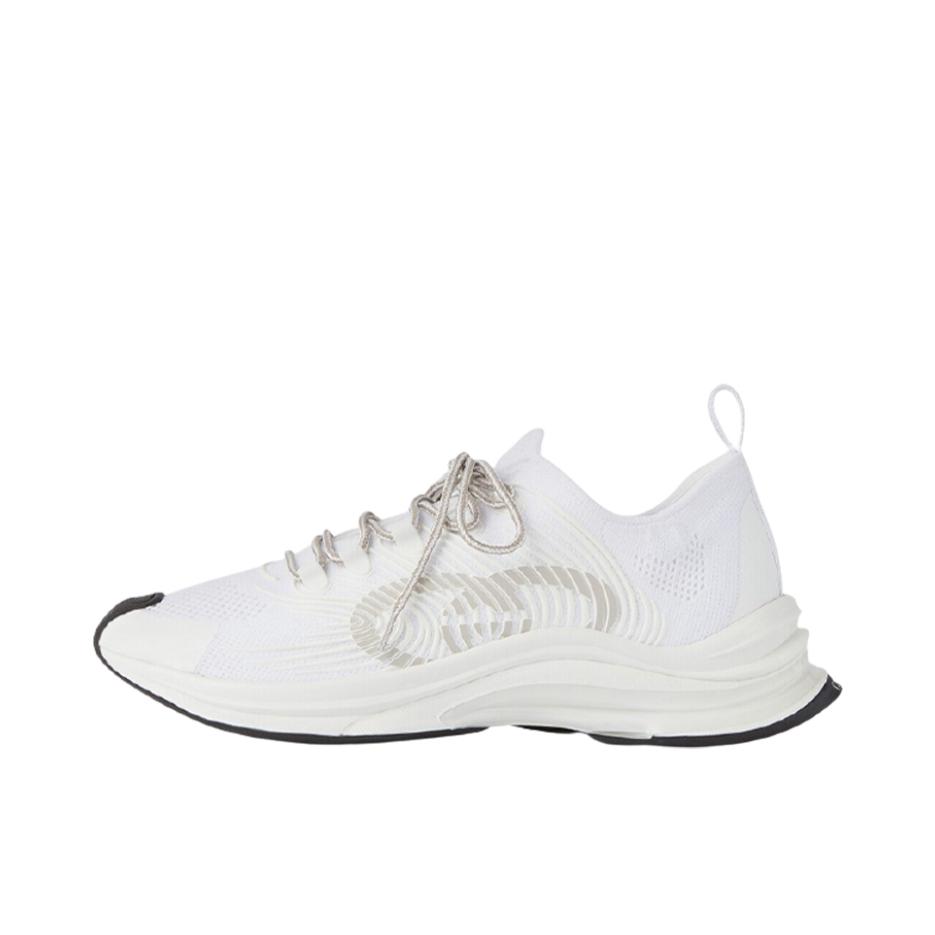 推荐商品：Gucci RUN 运动休闲鞋 舒适防滑耐磨网布透气百搭时尚圆头厚底轻便 白色/黑色