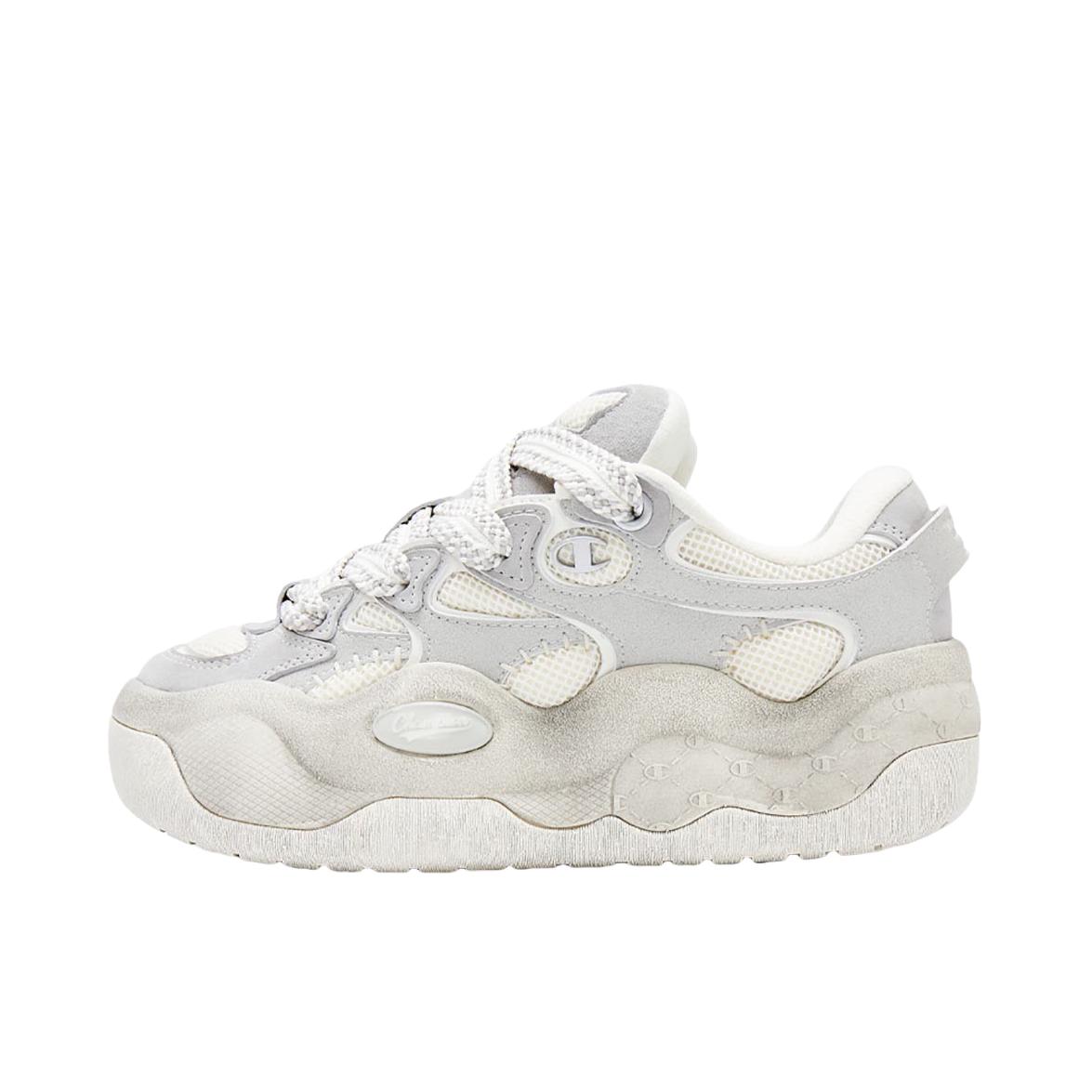 推荐商品：Champion/冠军 Cloud Monster 增高 拼接 圆头 青年 平跟 运动休闲鞋 女款/白色/灰色