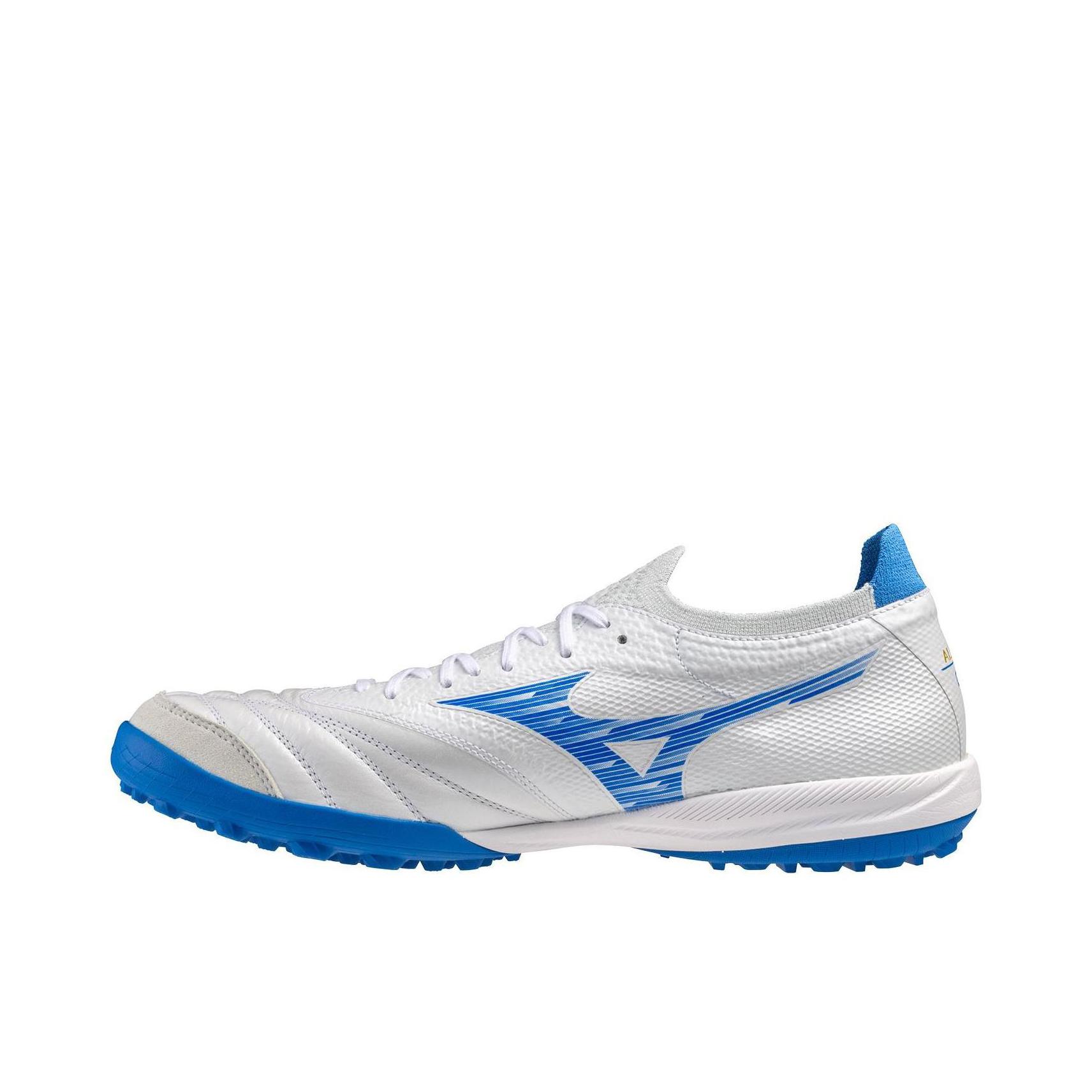推荐商品：Mizuno/美津浓 Morelia NEO β TF 防滑耐磨 舒适减震 圆头 碎钉 胶质 硬草地 足球鞋 蓝色/银色