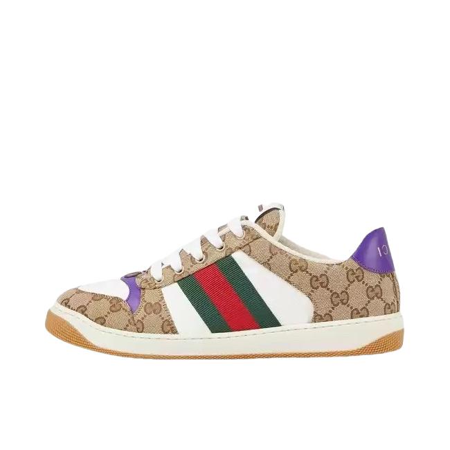 推荐商品：Gucci Screener 板鞋 脏脏鞋 经典复古减震帆布轻便 男款/米色/深棕色
